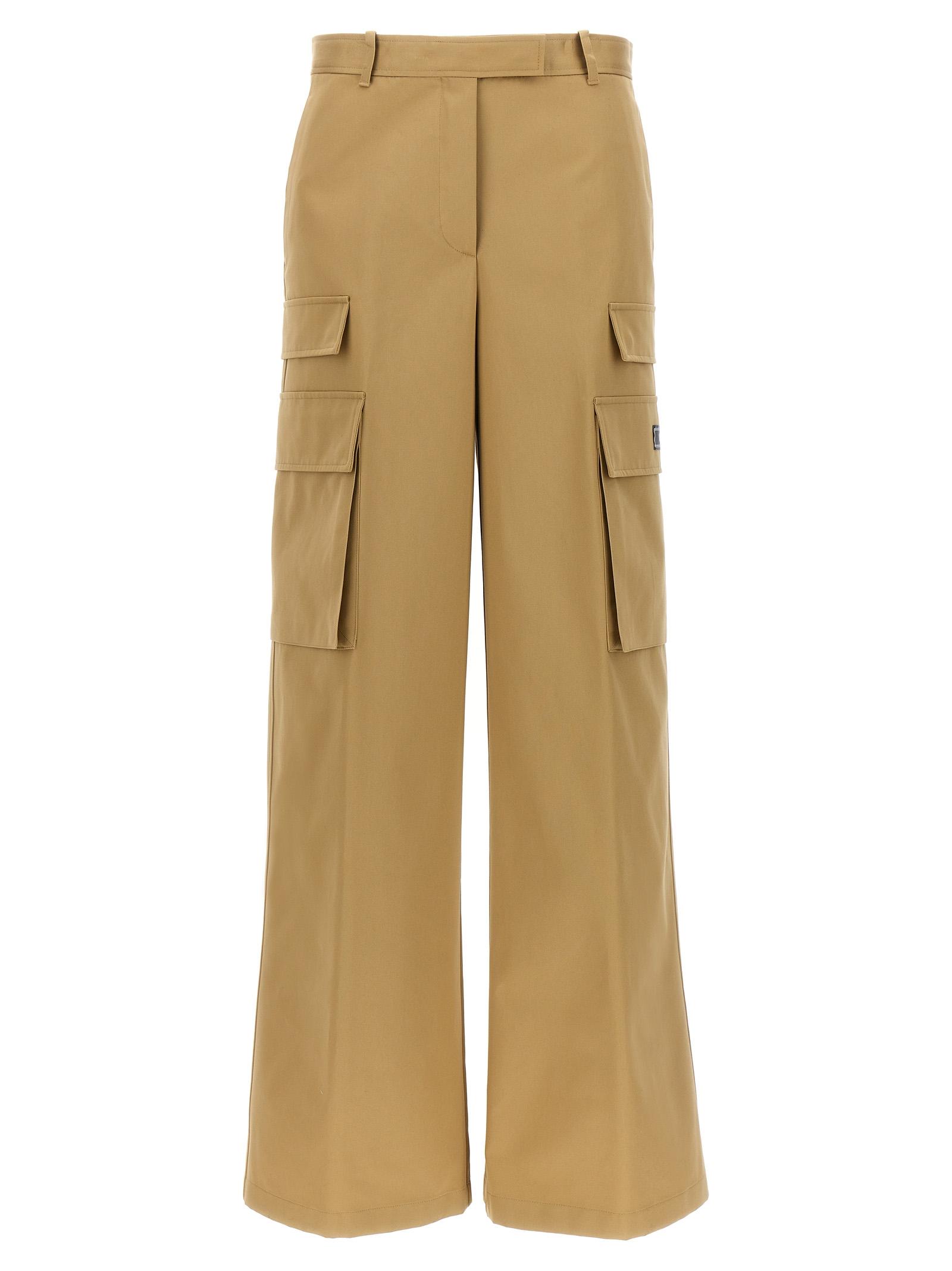 versace cargo pants beige cotton - women