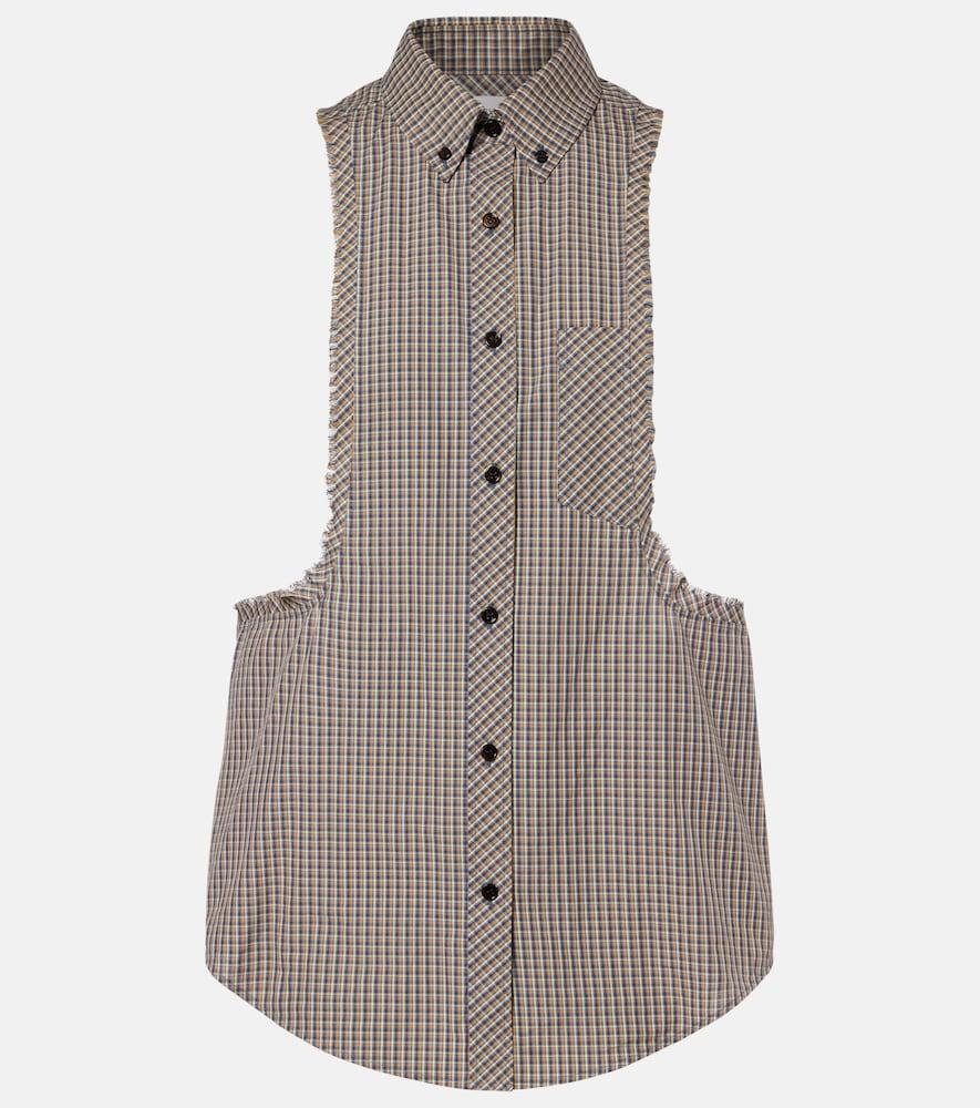 versace checked cotton shirt