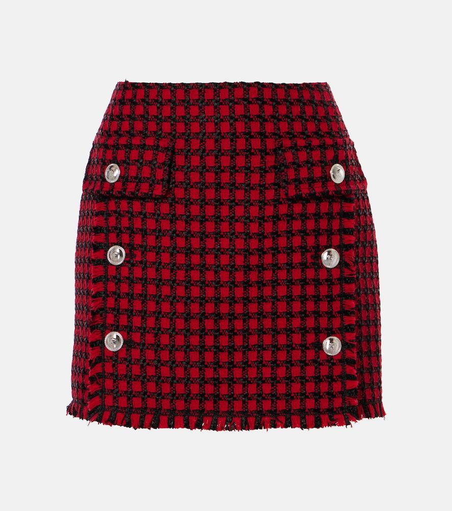 versace checked tweed miniskirt
