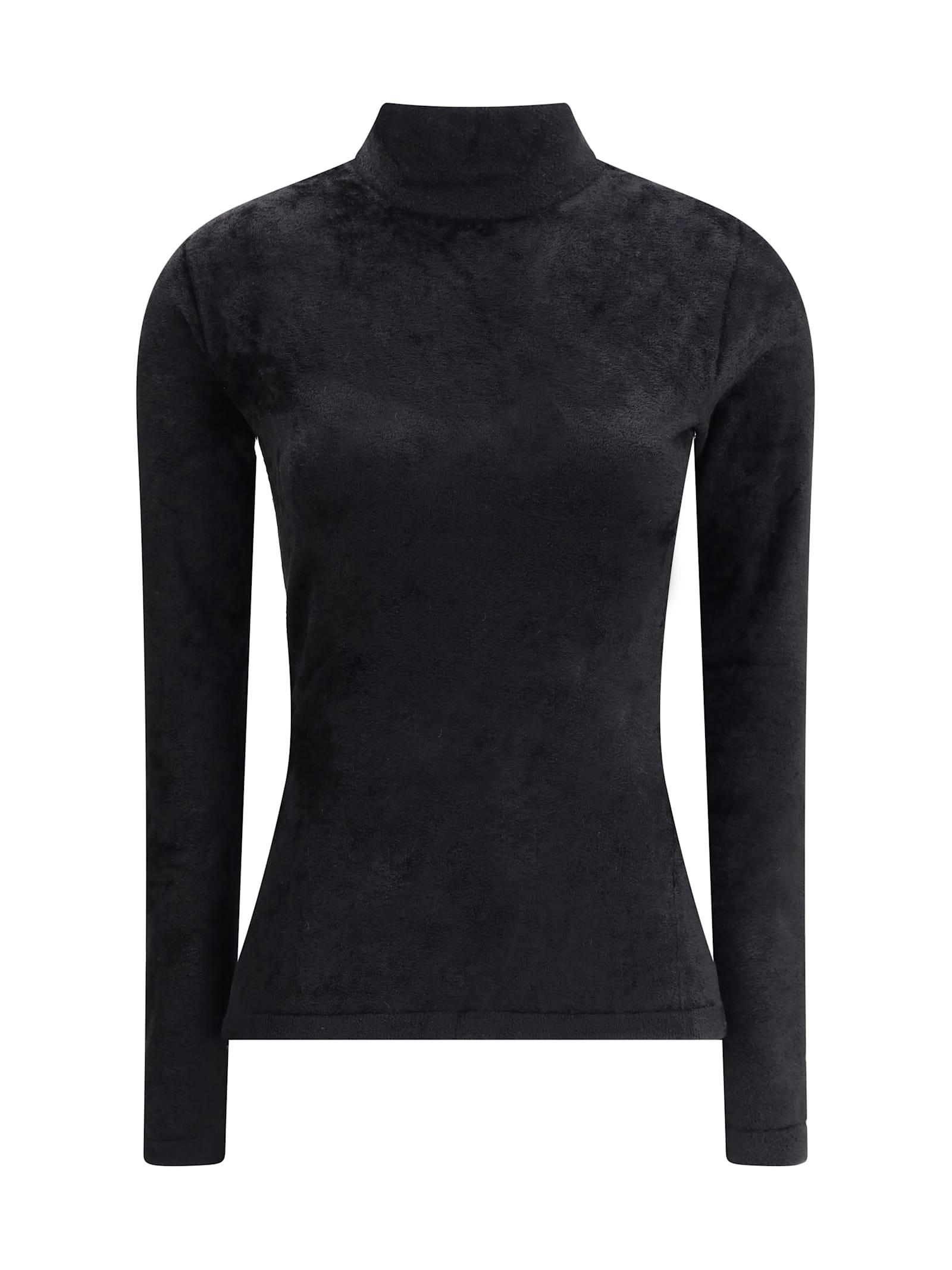 versace chenille top with half nec