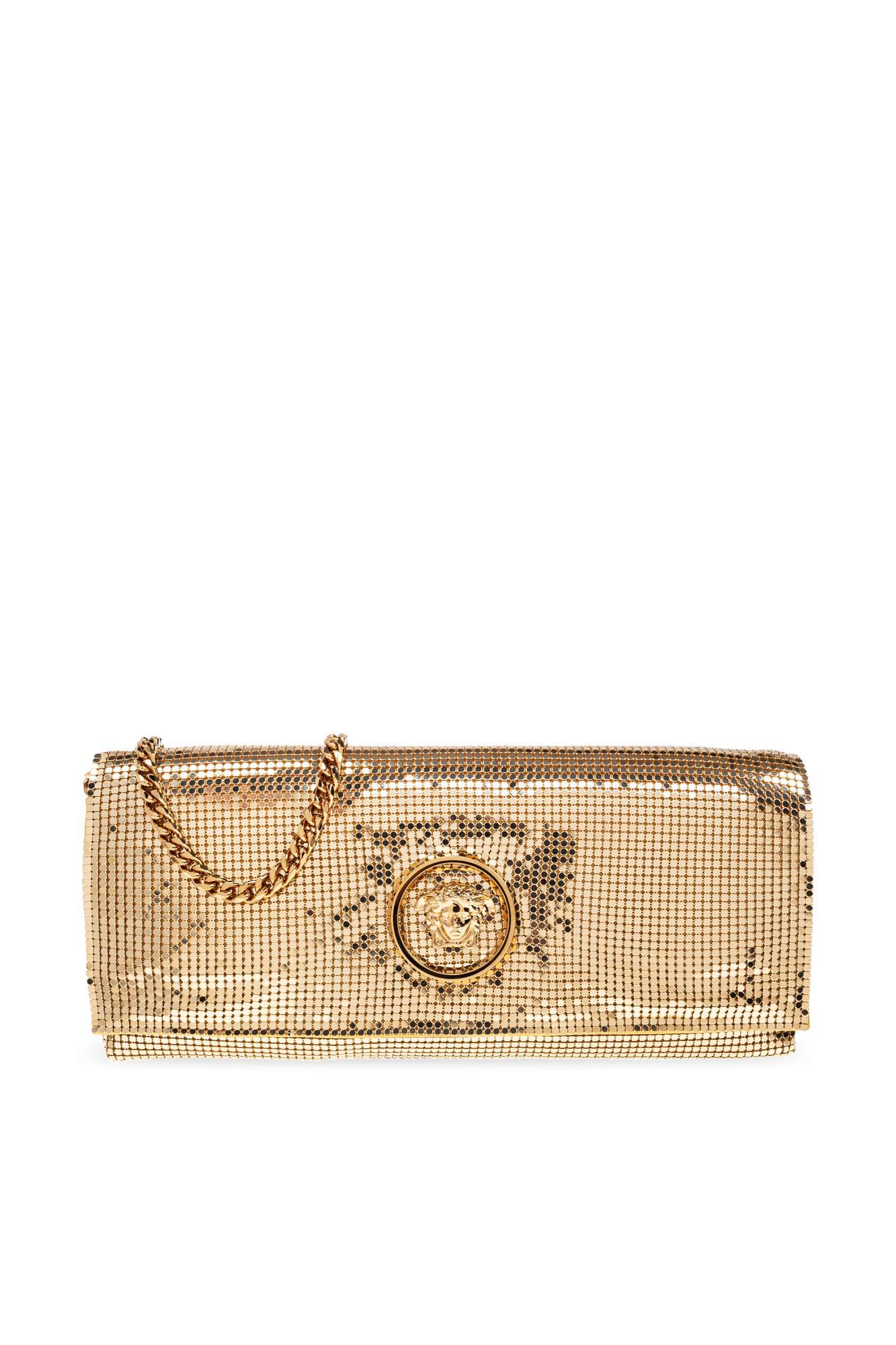 versace clutch with shimmering crystals