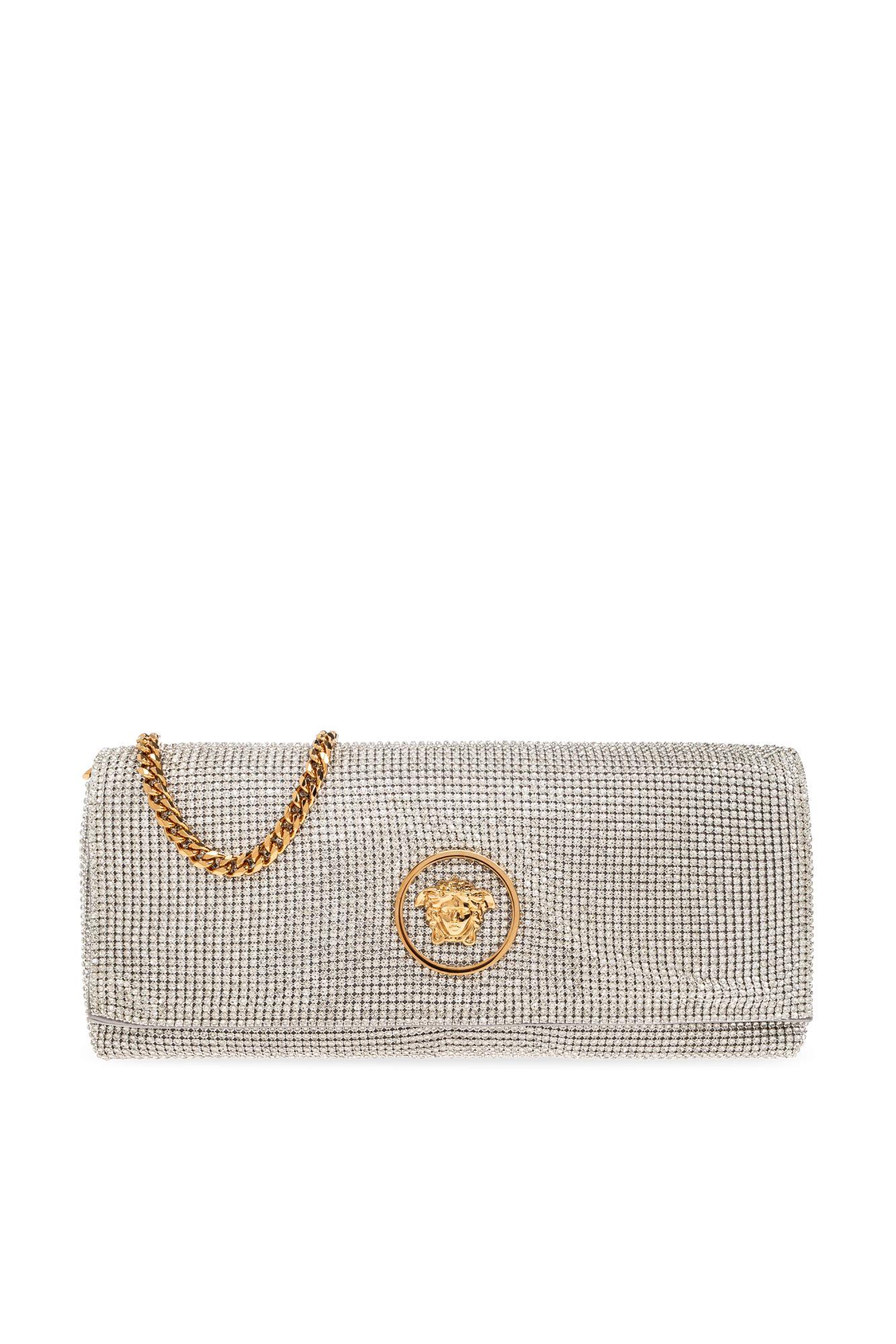 versace clutch with shimmering crystals