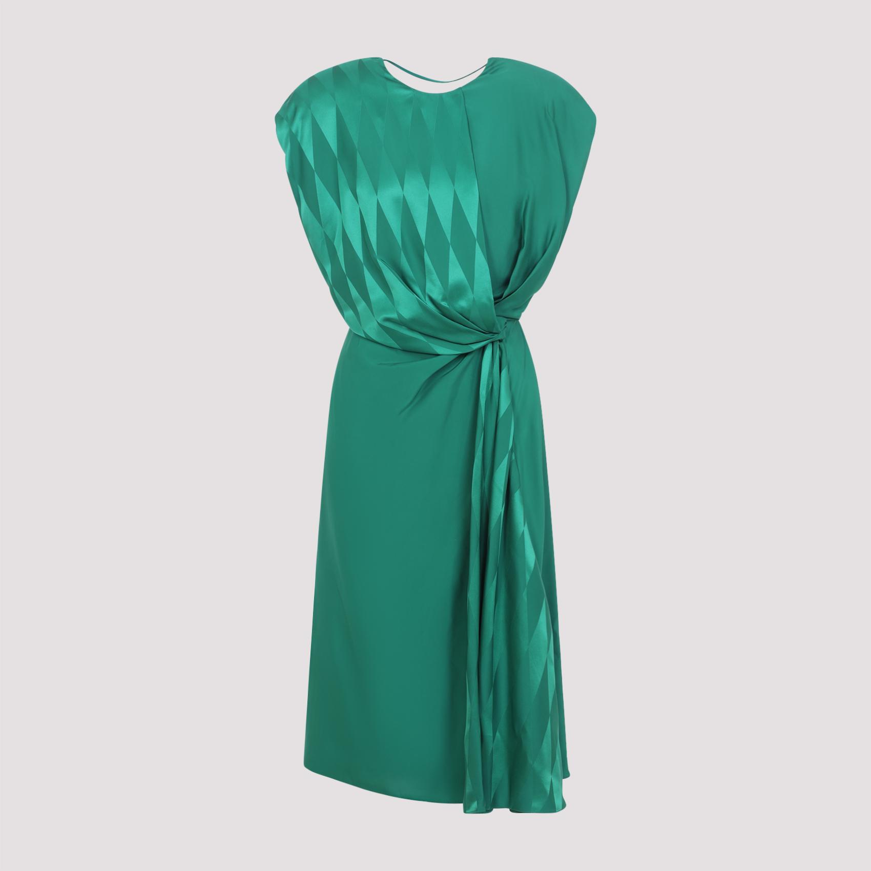 versace cocktail dress green silk - women