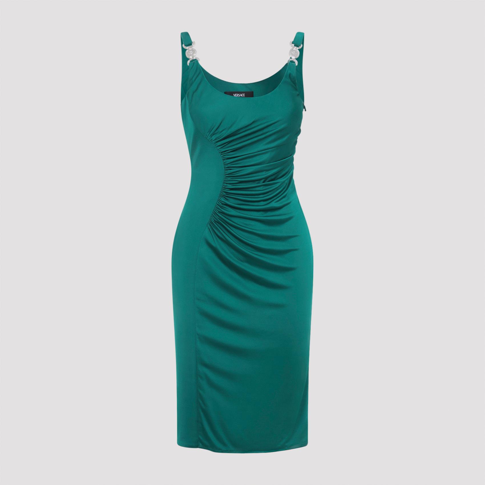 versace cocktail dress green viscose - women