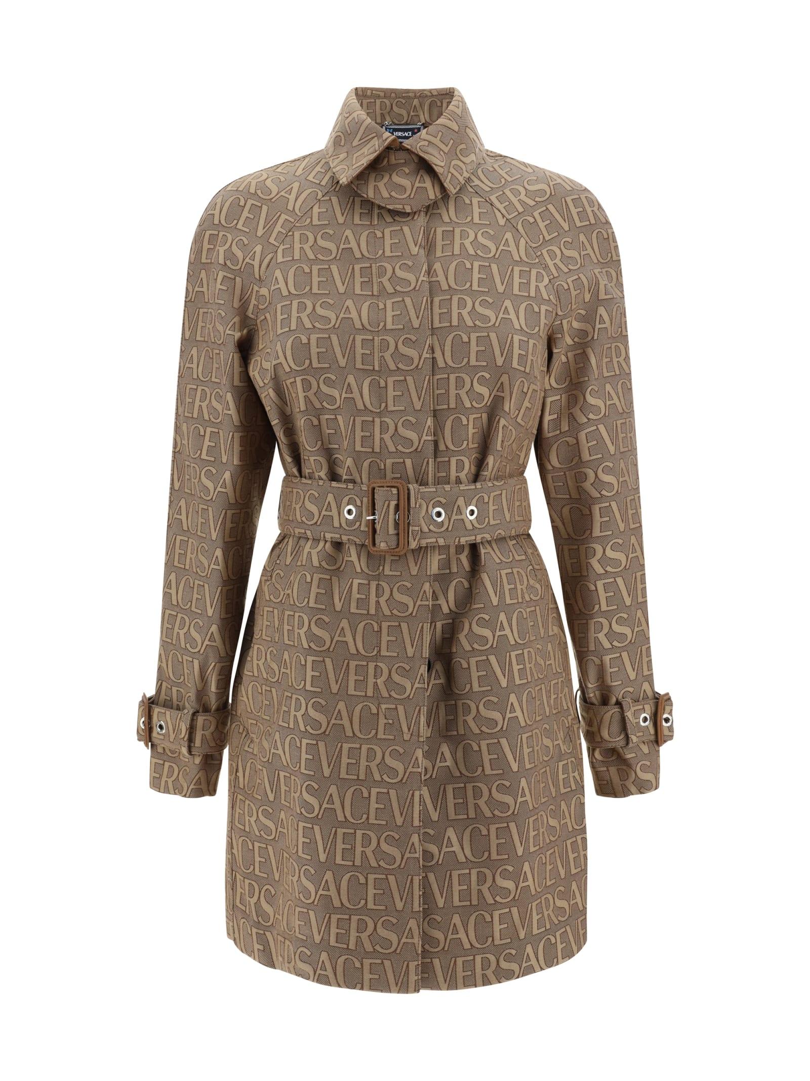 versace cotton blend trench coat