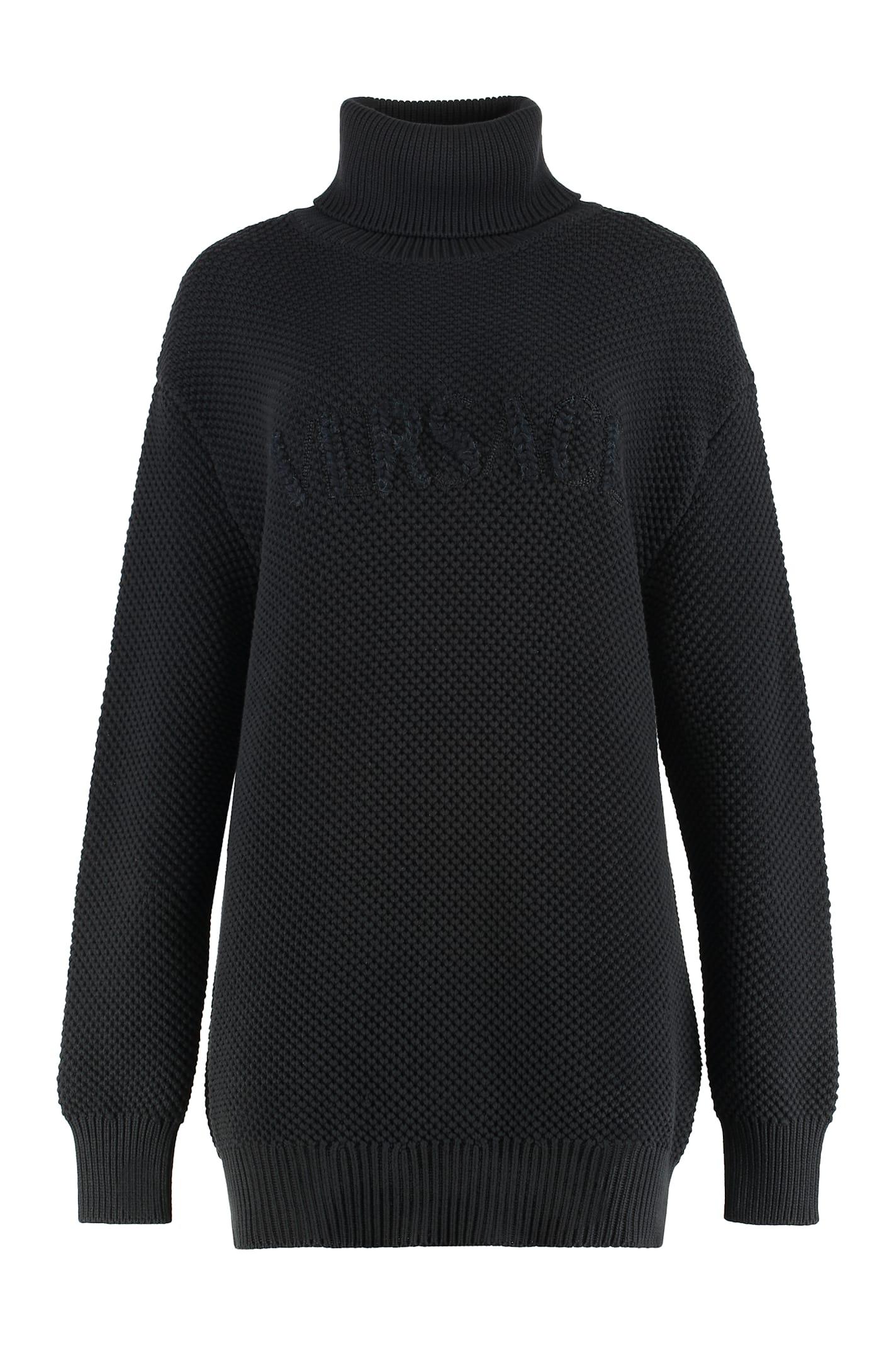 versace cotton blend turtleneck sweater