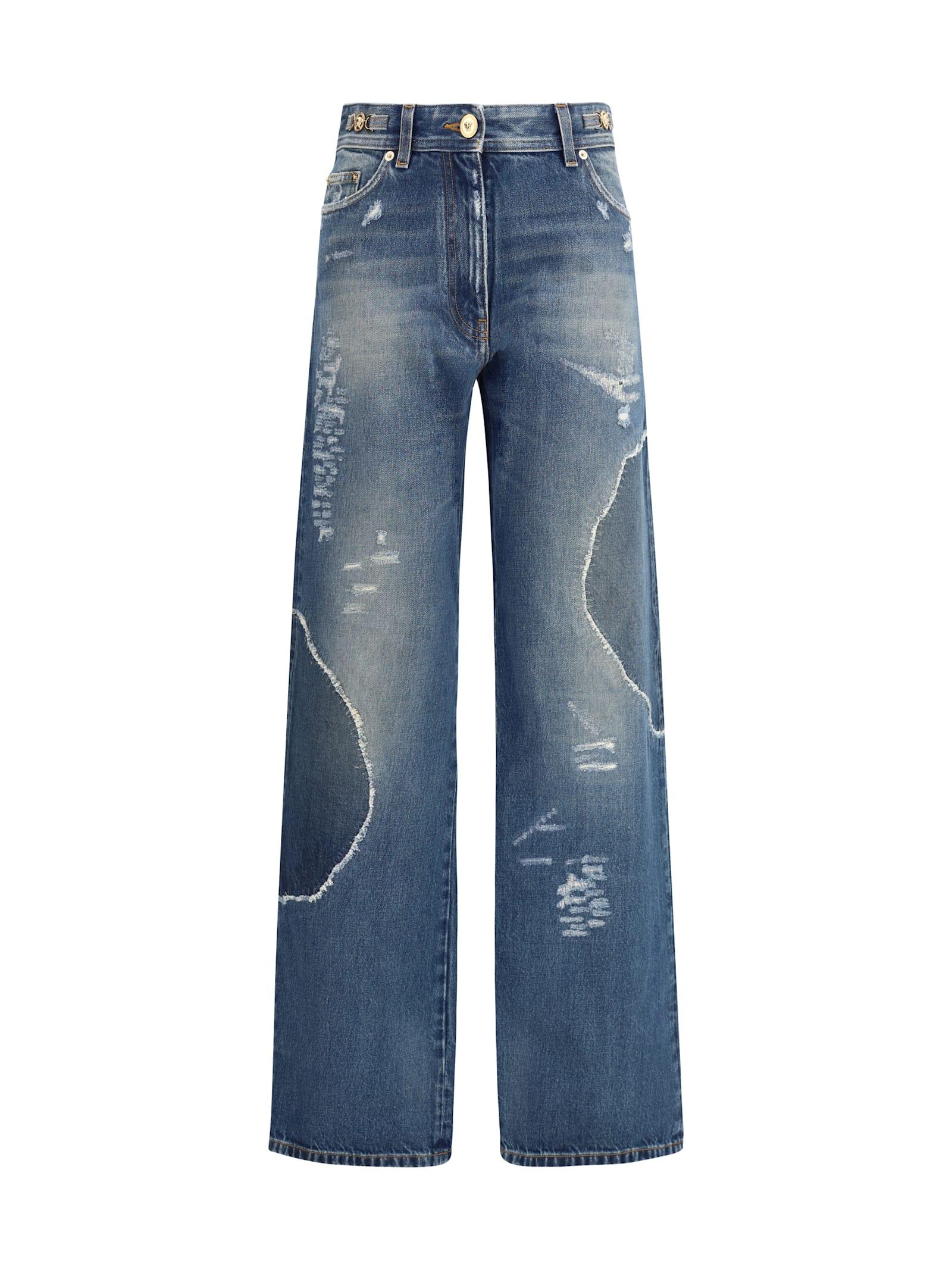 versace cotton denim jeans