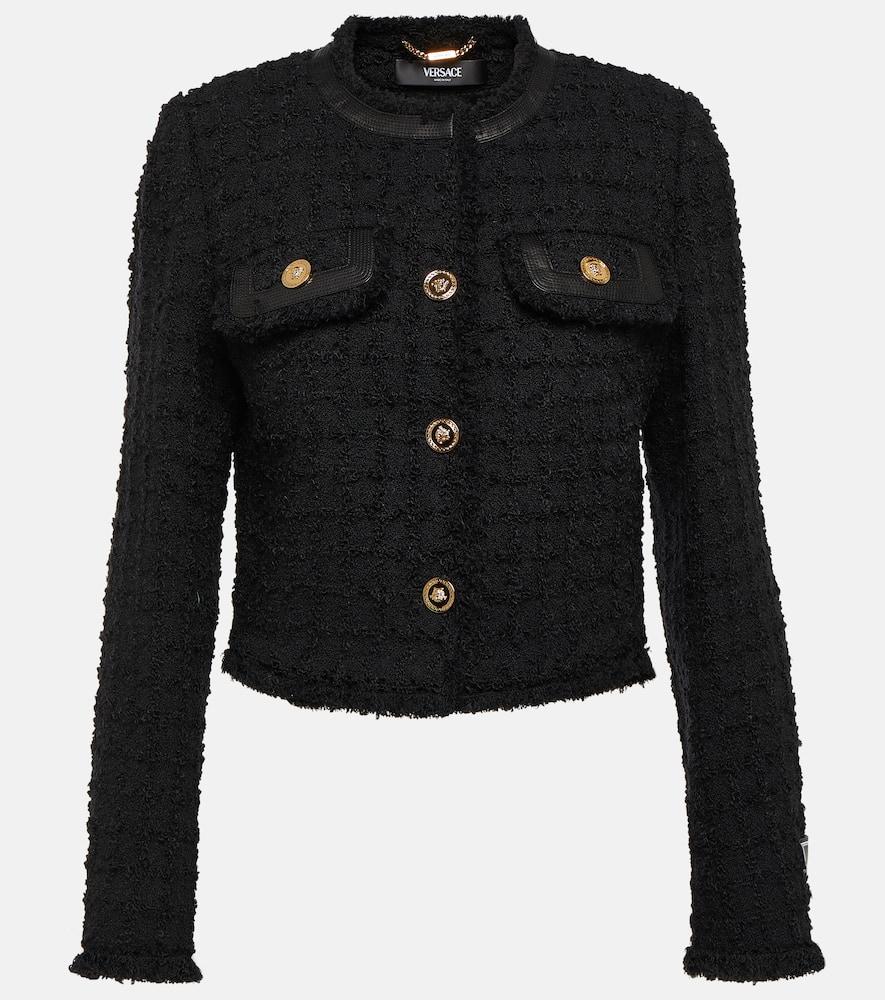 versace cropped bouclé jacket