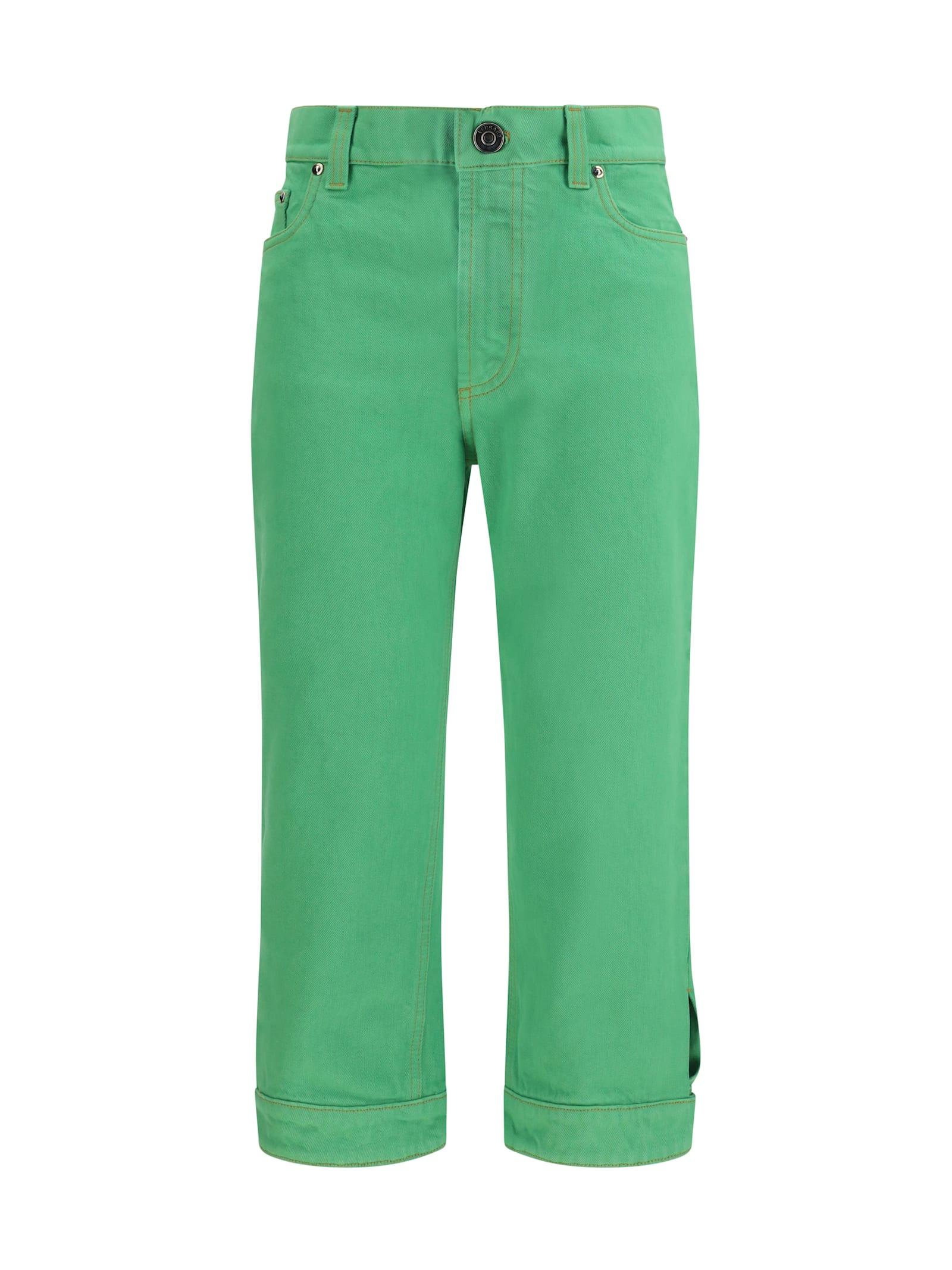 versace cropped cotton denim jeans