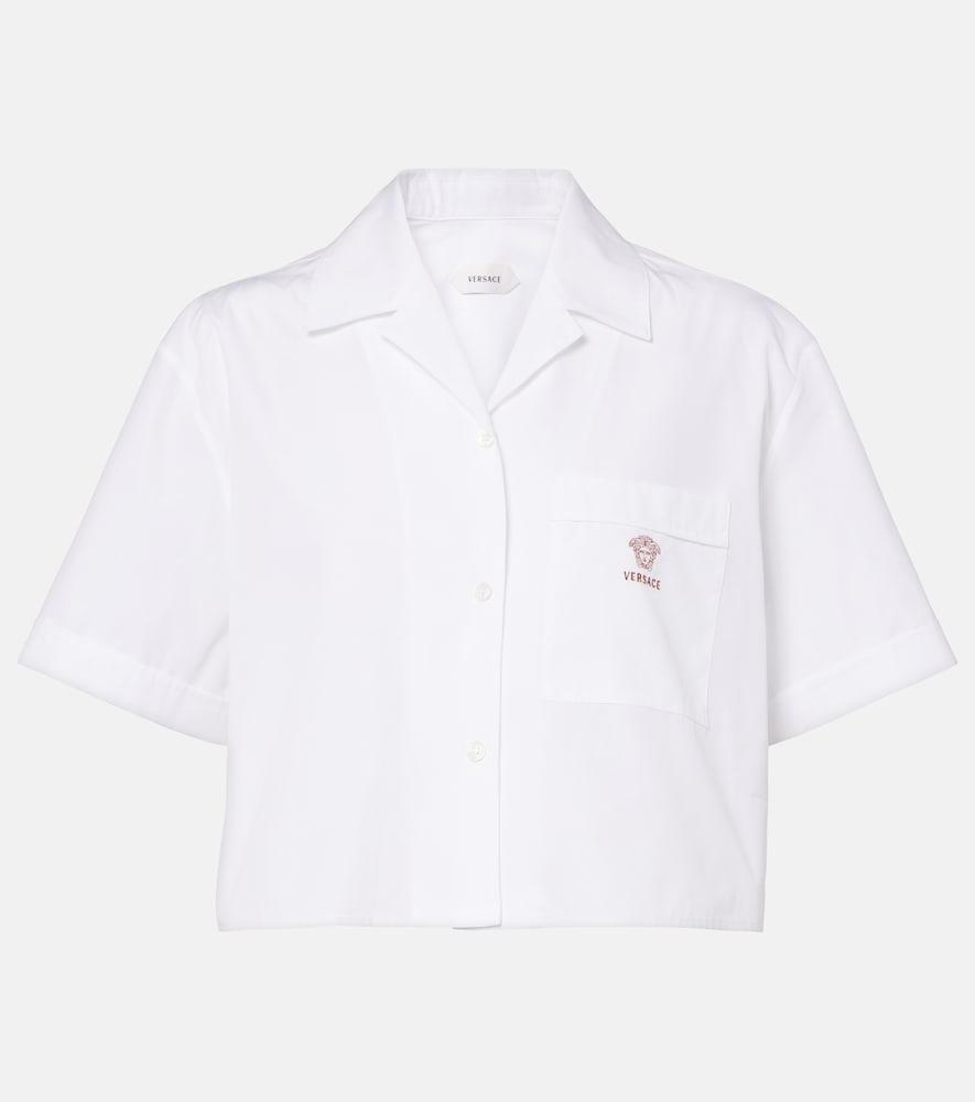 versace cropped cotton poplin shirt