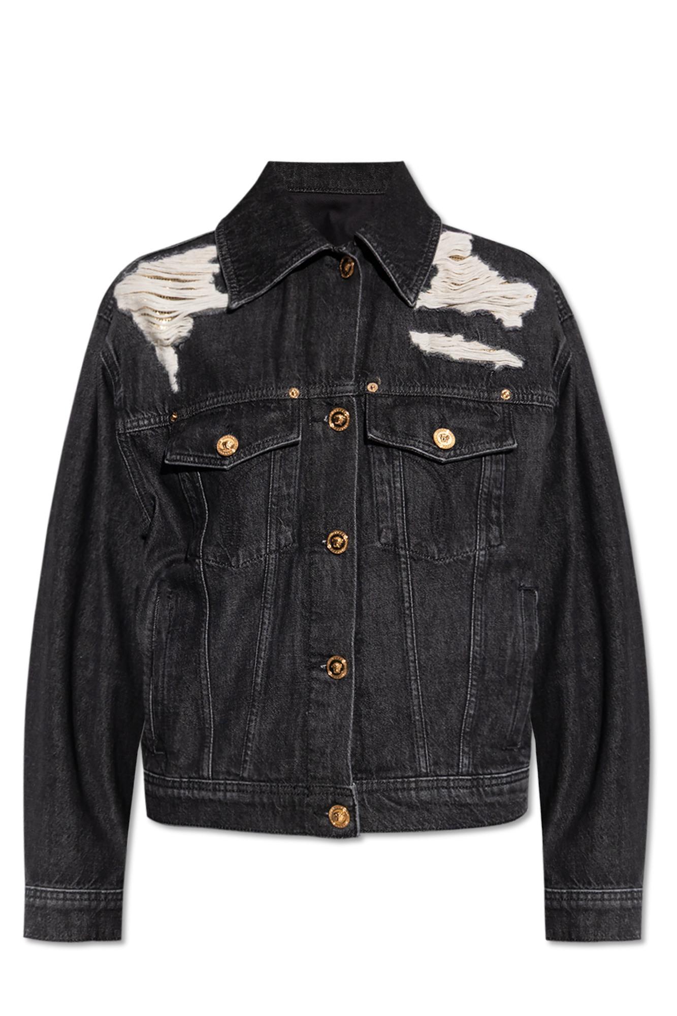 versace denim jacket with a `vintage` effect