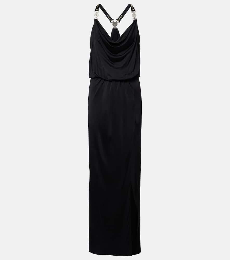versace embellished jersey gown