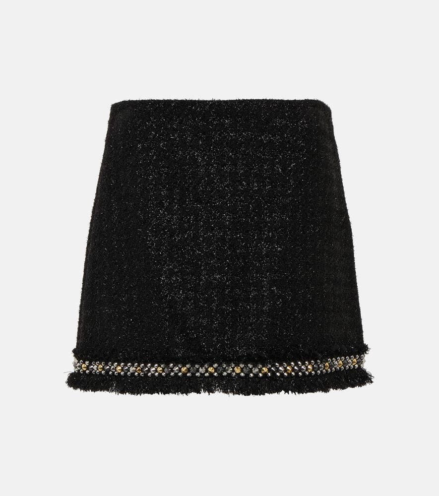 versace embellished metallic tweed miniskirt