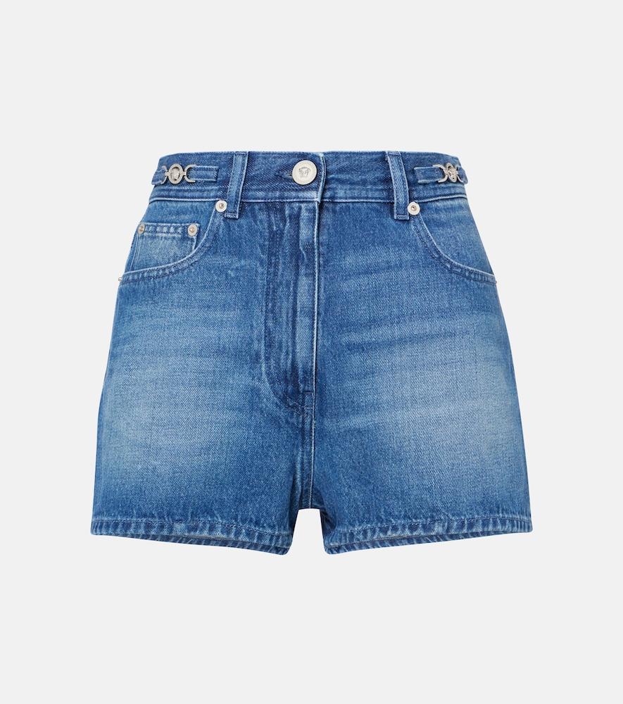 versace faded denim shorts