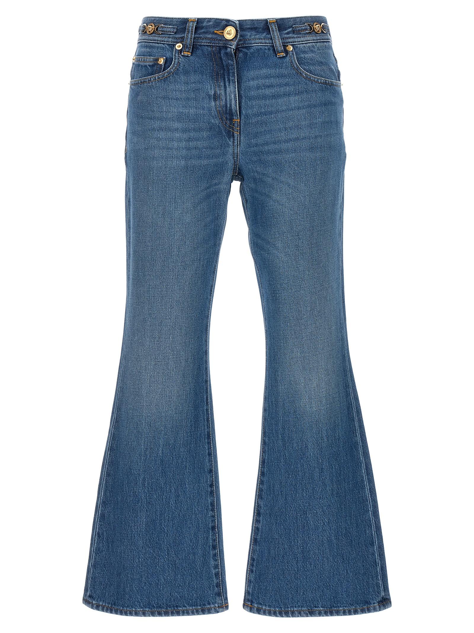 versace flared jeans blue cotton - women