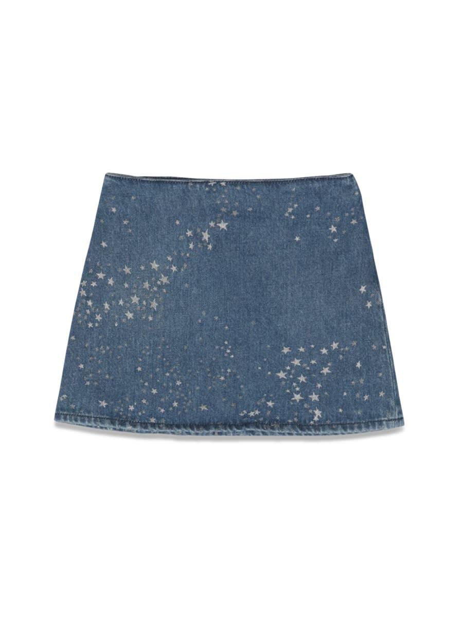 versace glitter denim skirt