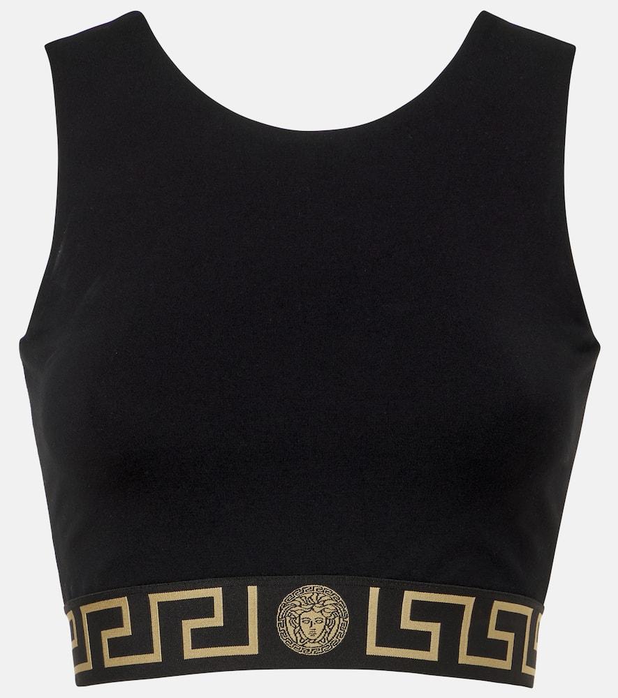 versace greca border cropped tank top