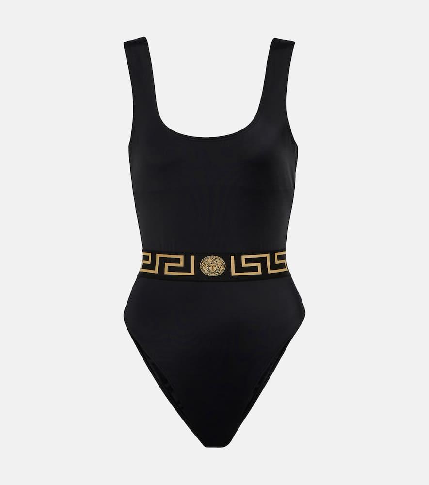versace greca printed swimsuit