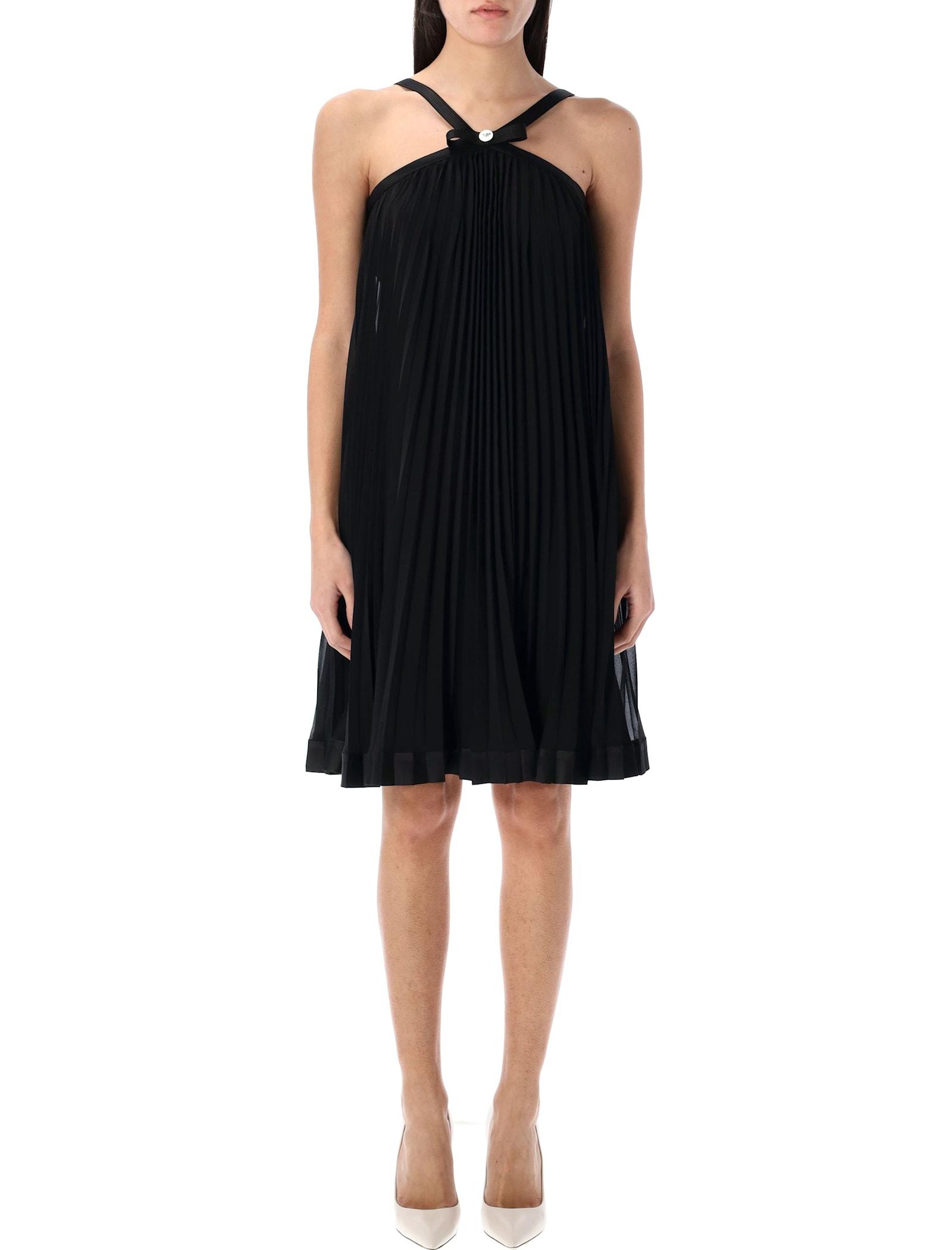 versace halterneck pleated mini dress
