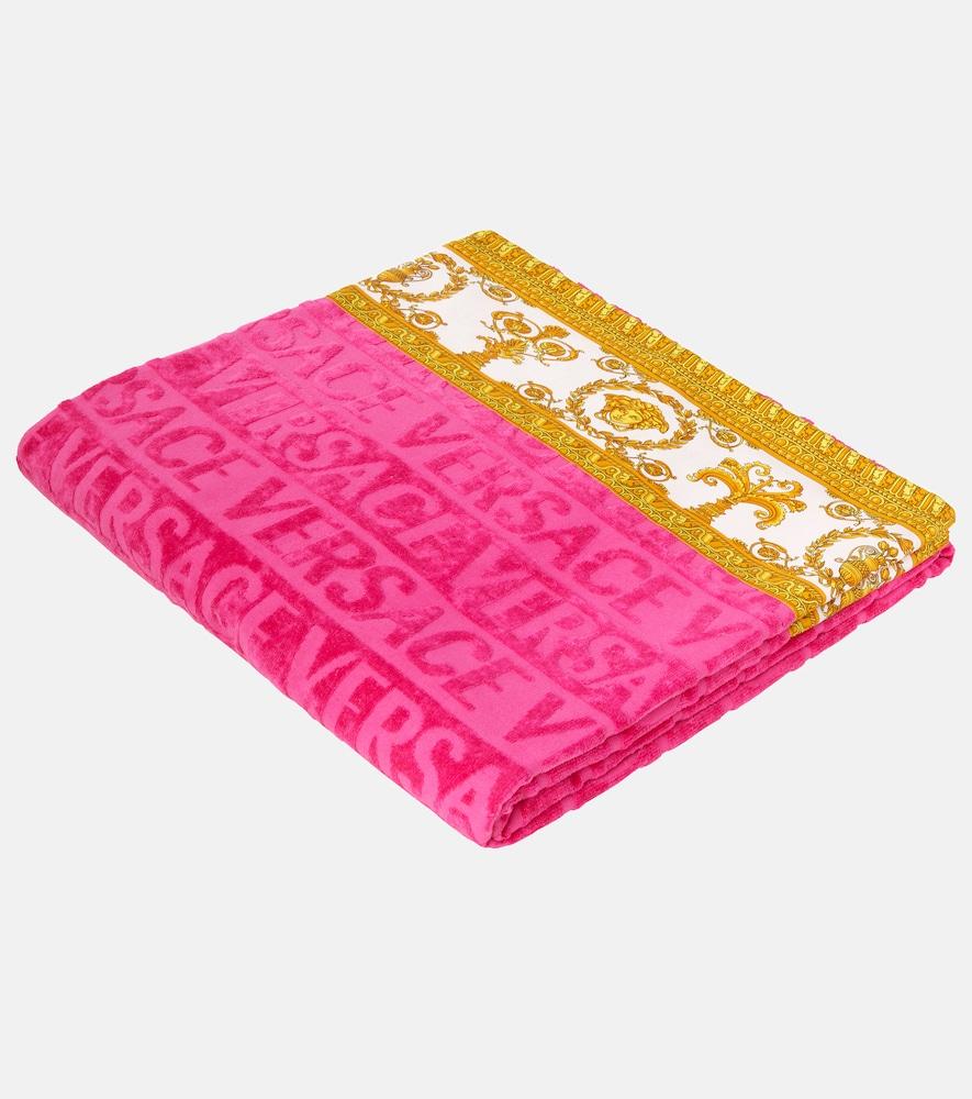 versace home versace allover cotton terry beach towel