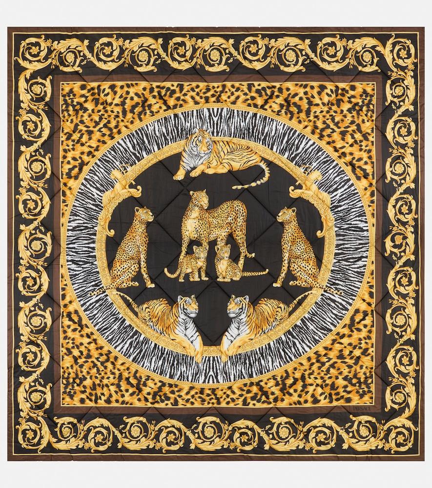 versace home wild cats cotton satin throw