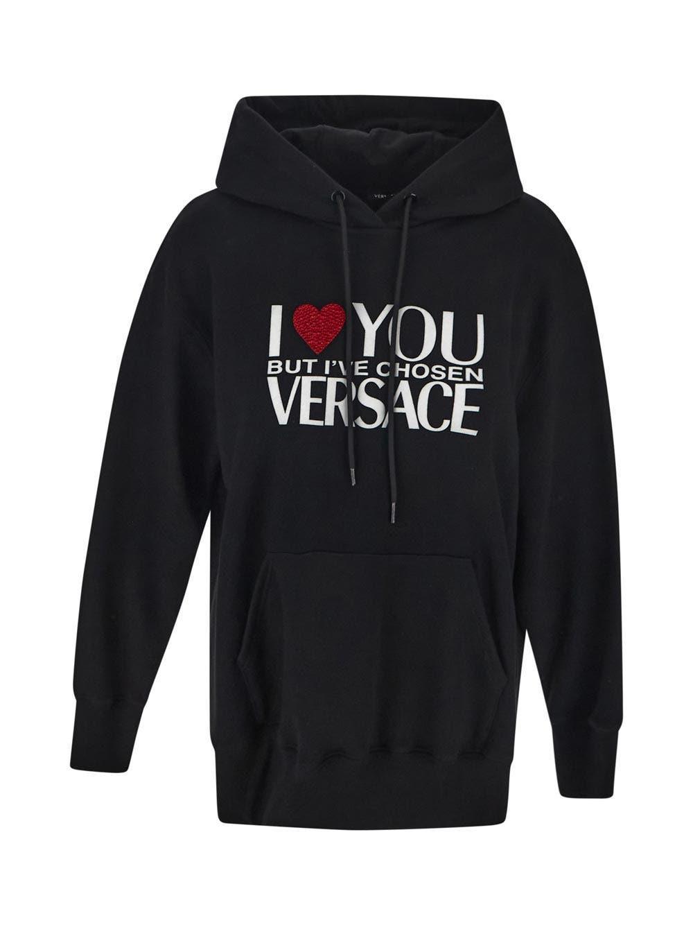 versace i love you black hoodie