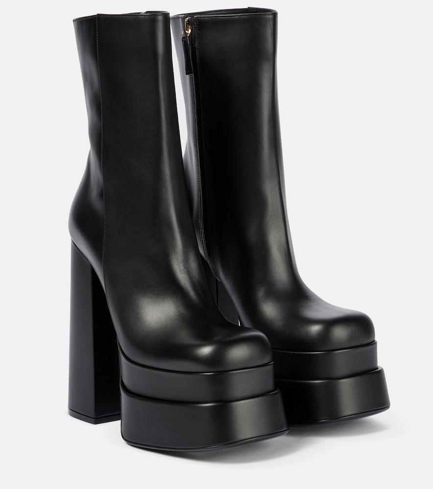 versace intrico leather platform ankle boots