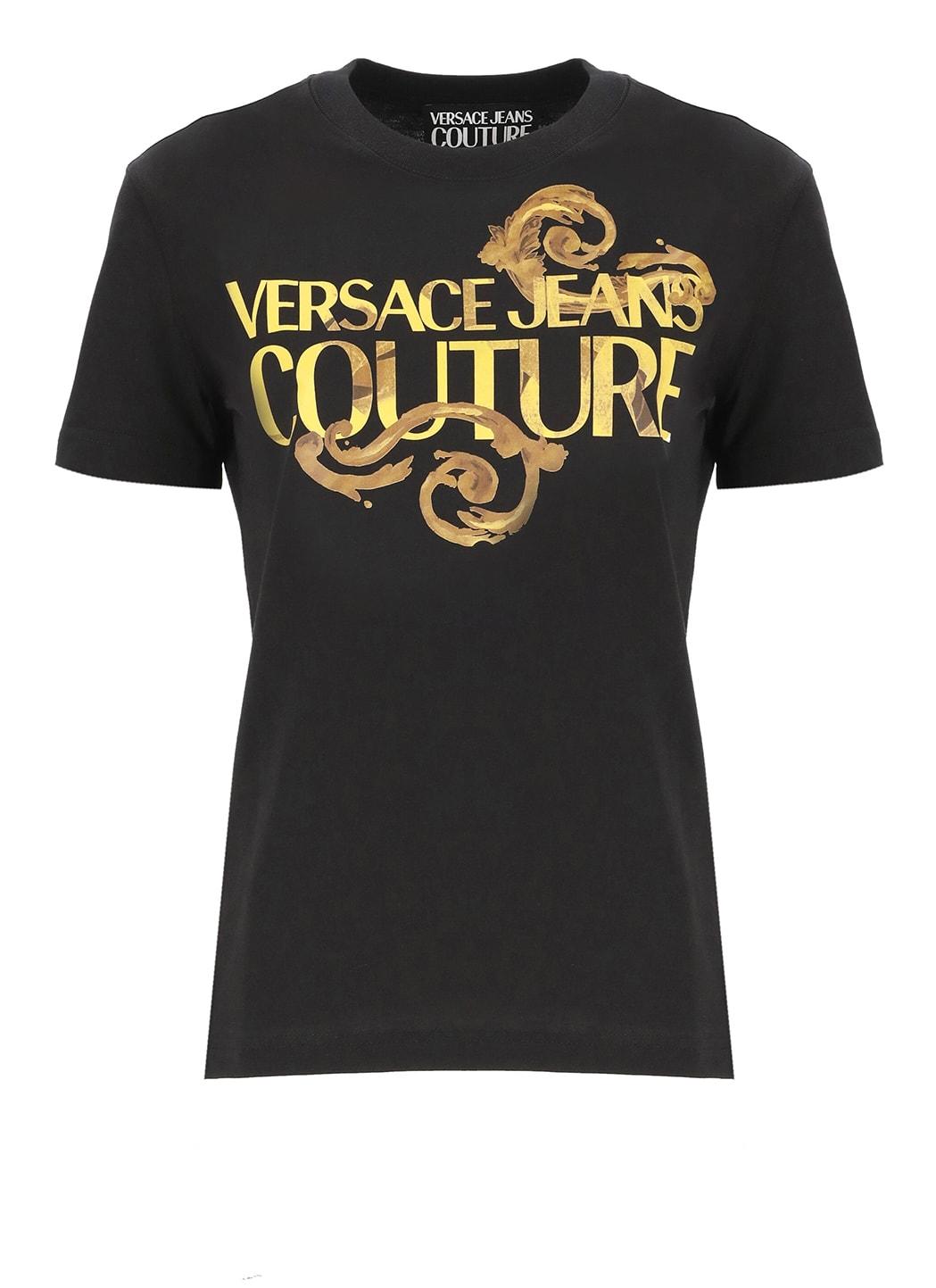 versace jeans couture barocco printed crewneck t-shirt