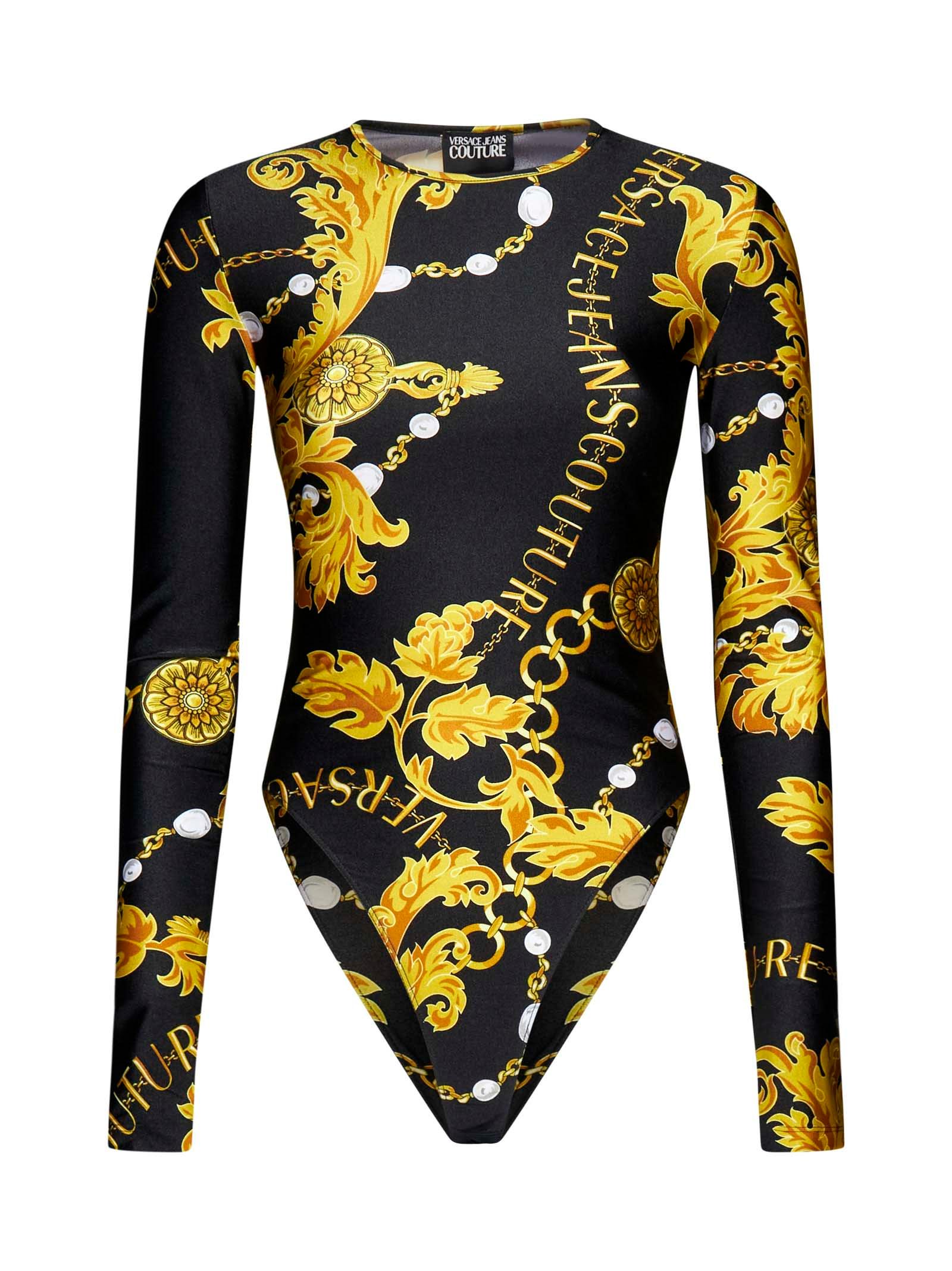 versace jeans couture baroque-print bodysuit
