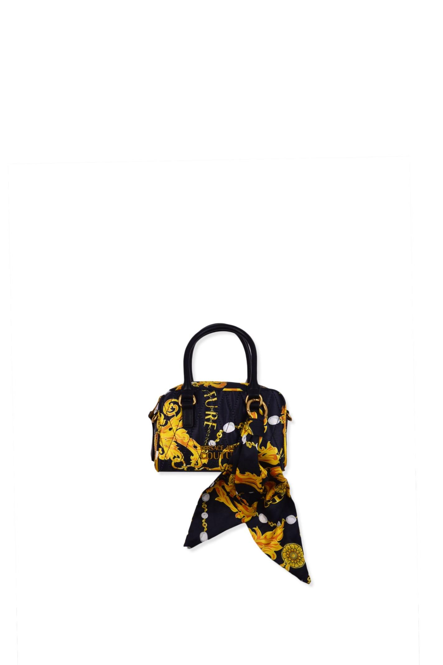 versace jeans couture baroque-print zip-up tote bag