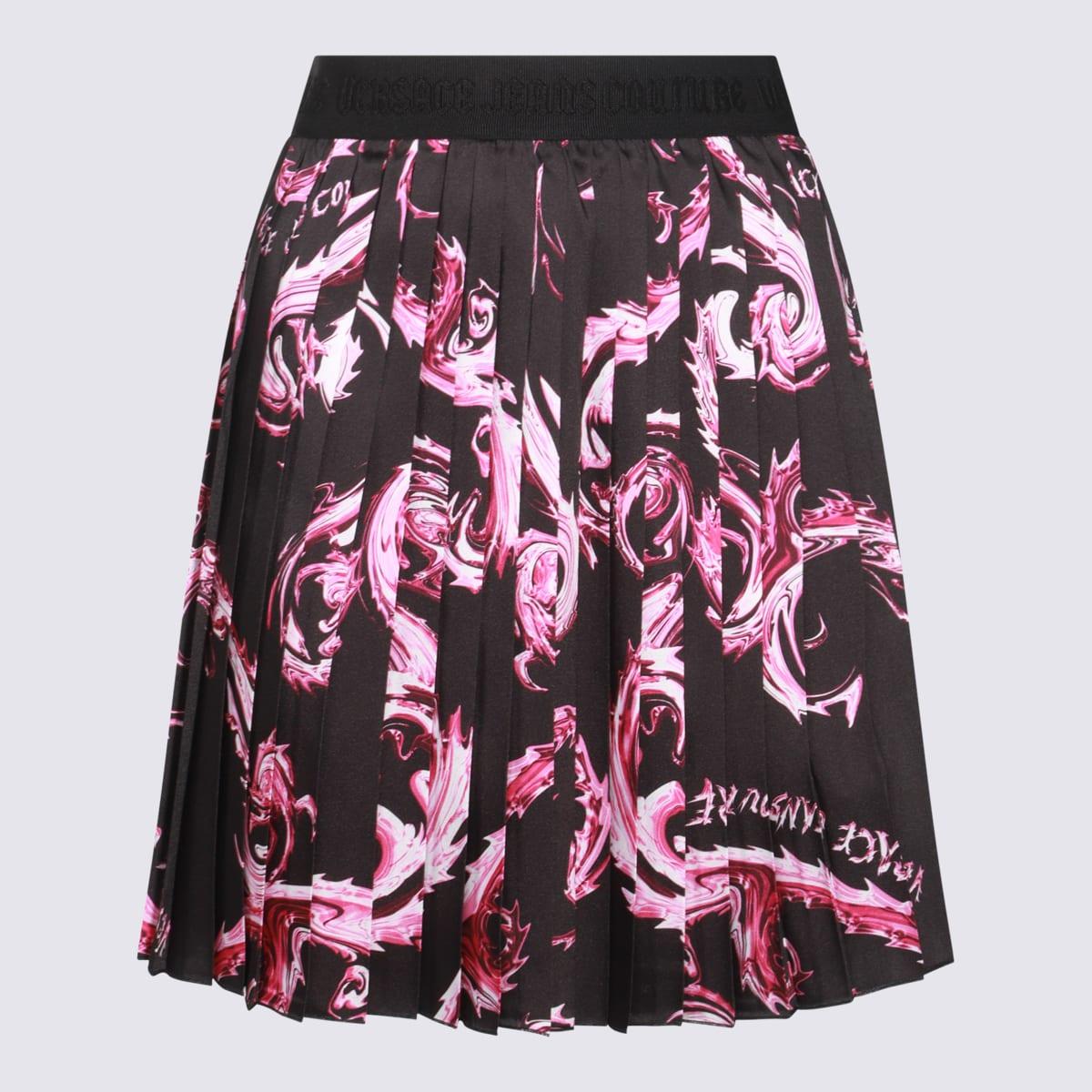 versace jeans couture black and purple skirt
