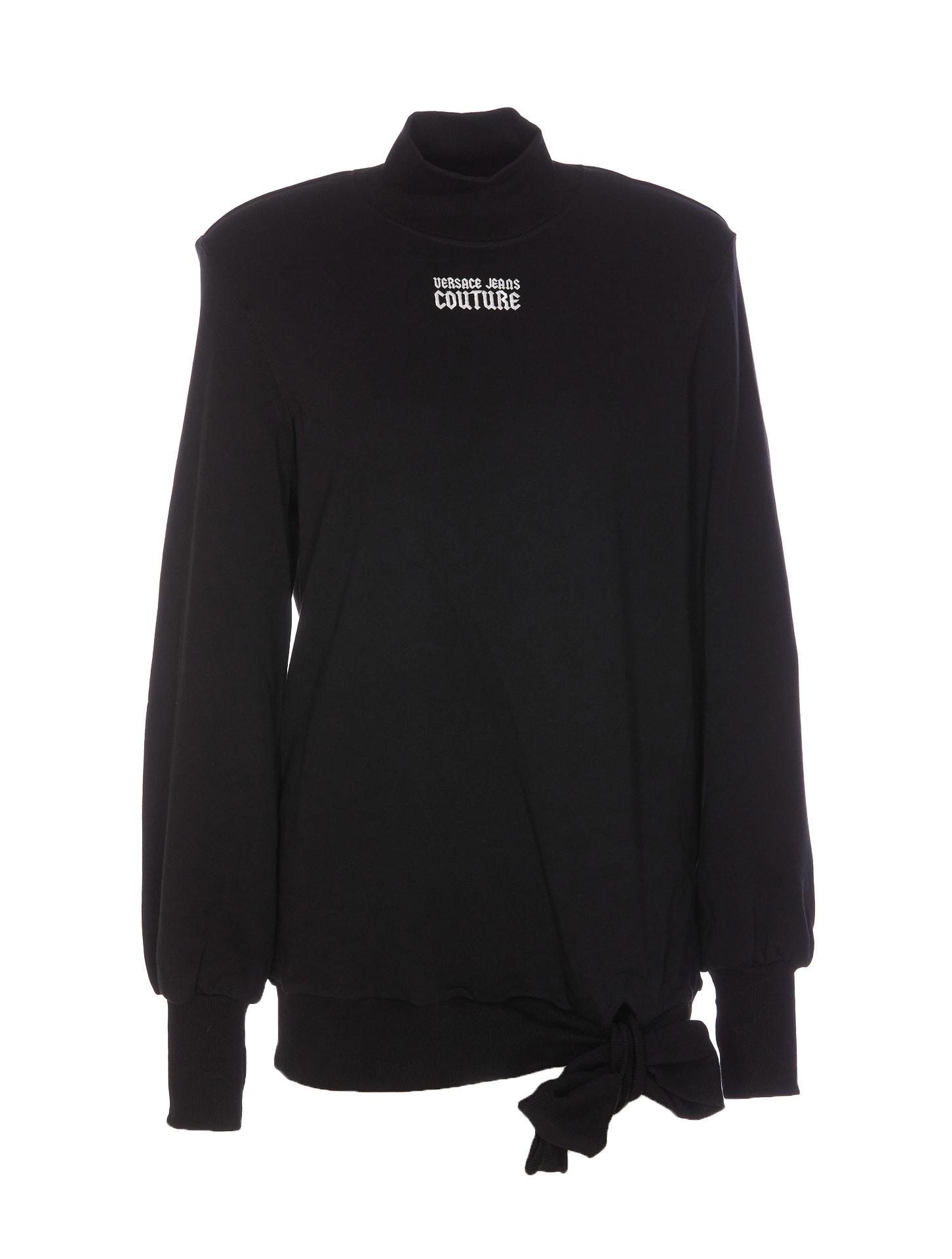 versace jeans couture bow tie embroidered logo sweatshirt