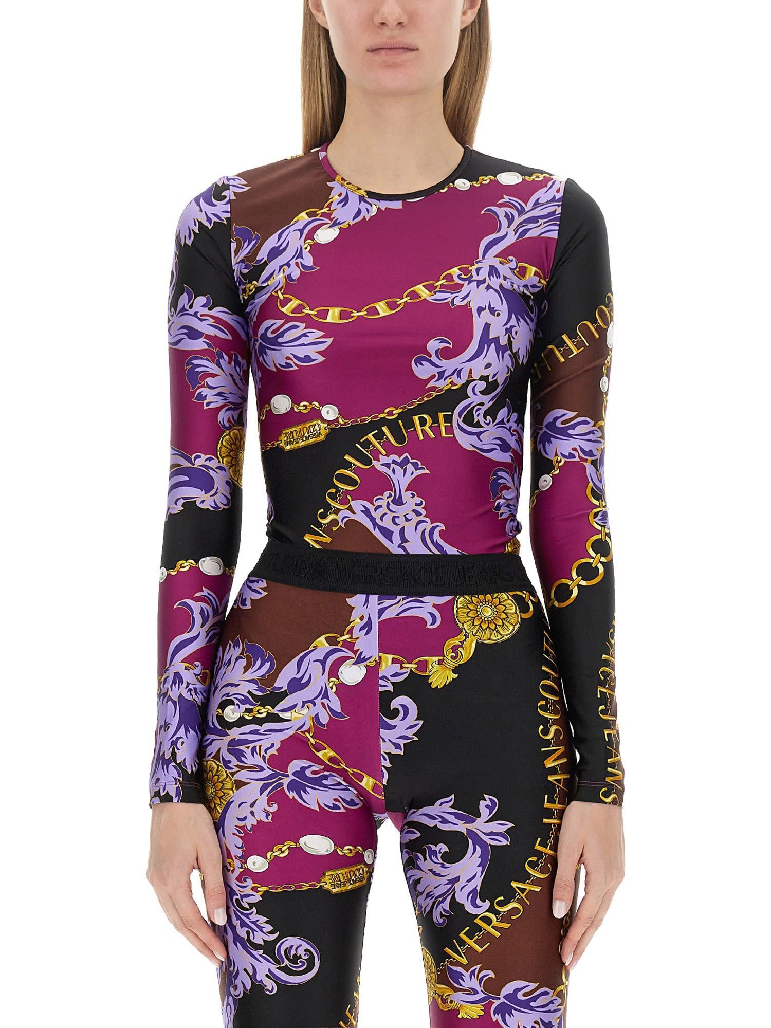 versace jeans couture chain couture print bodysuit
