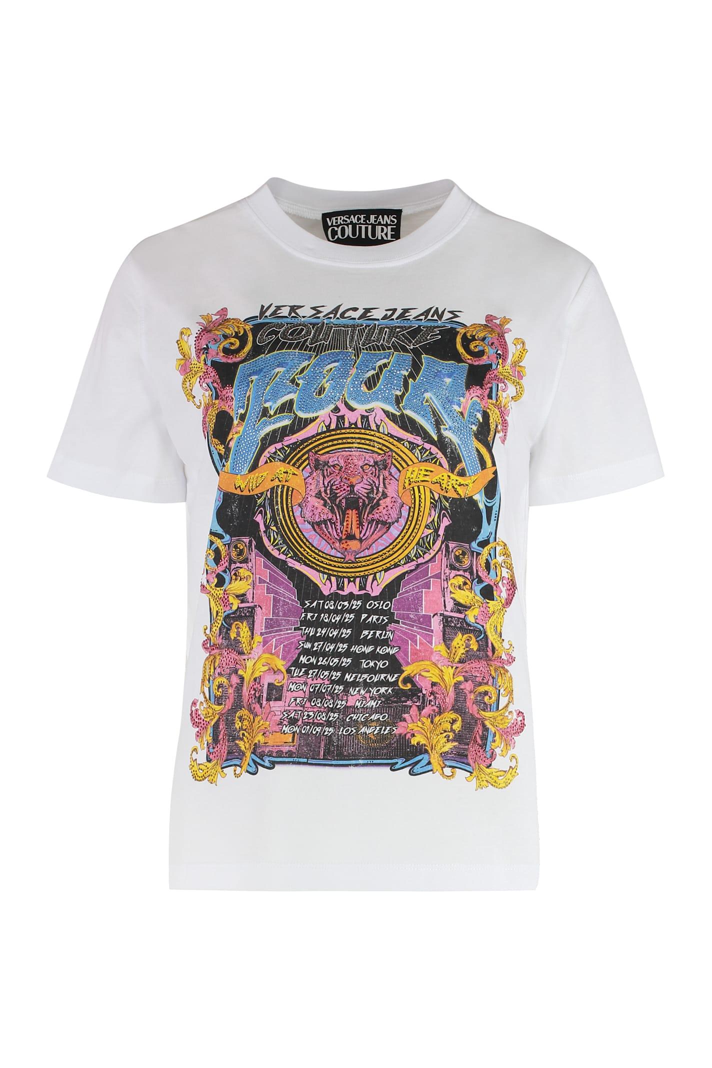 versace jeans couture cotton crew-neck t-shirt