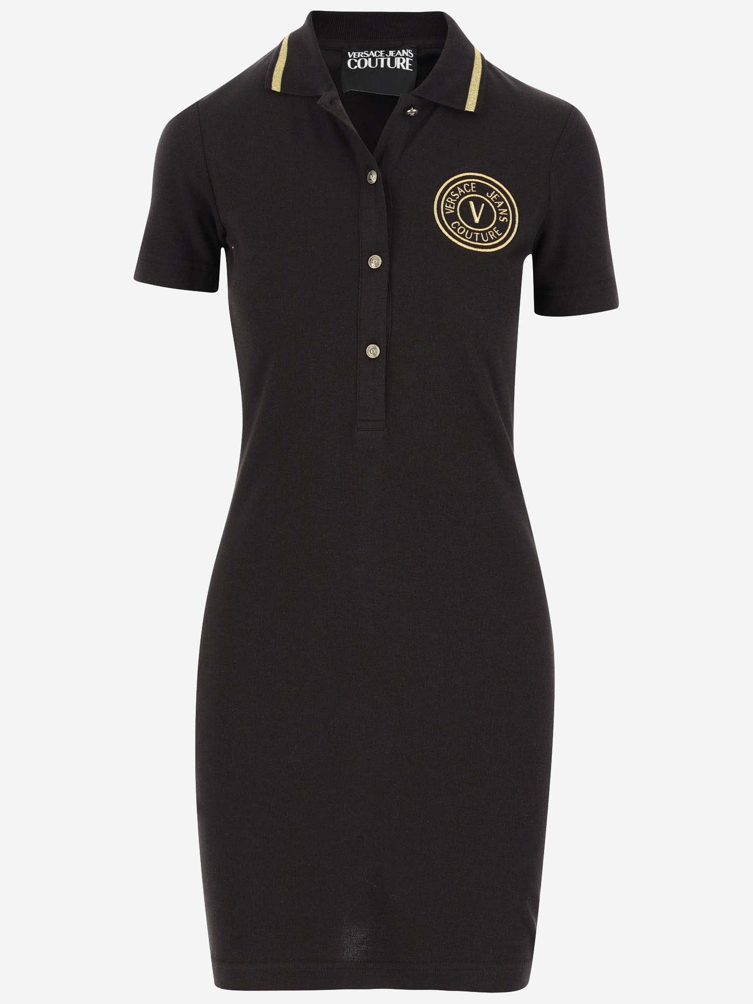 versace jeans couture cotton dress with logo
