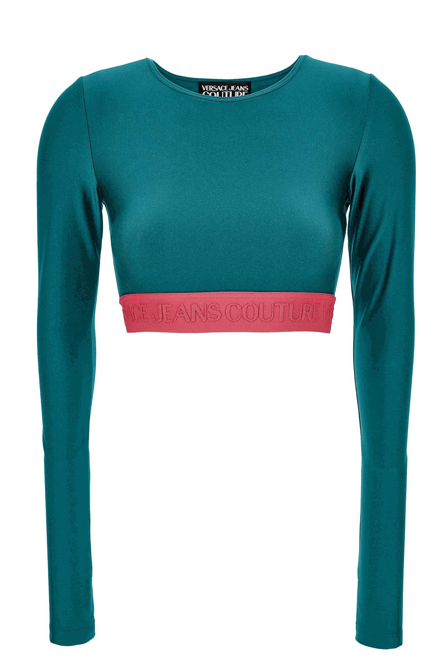 versace jeans couture crop top with long sleeves