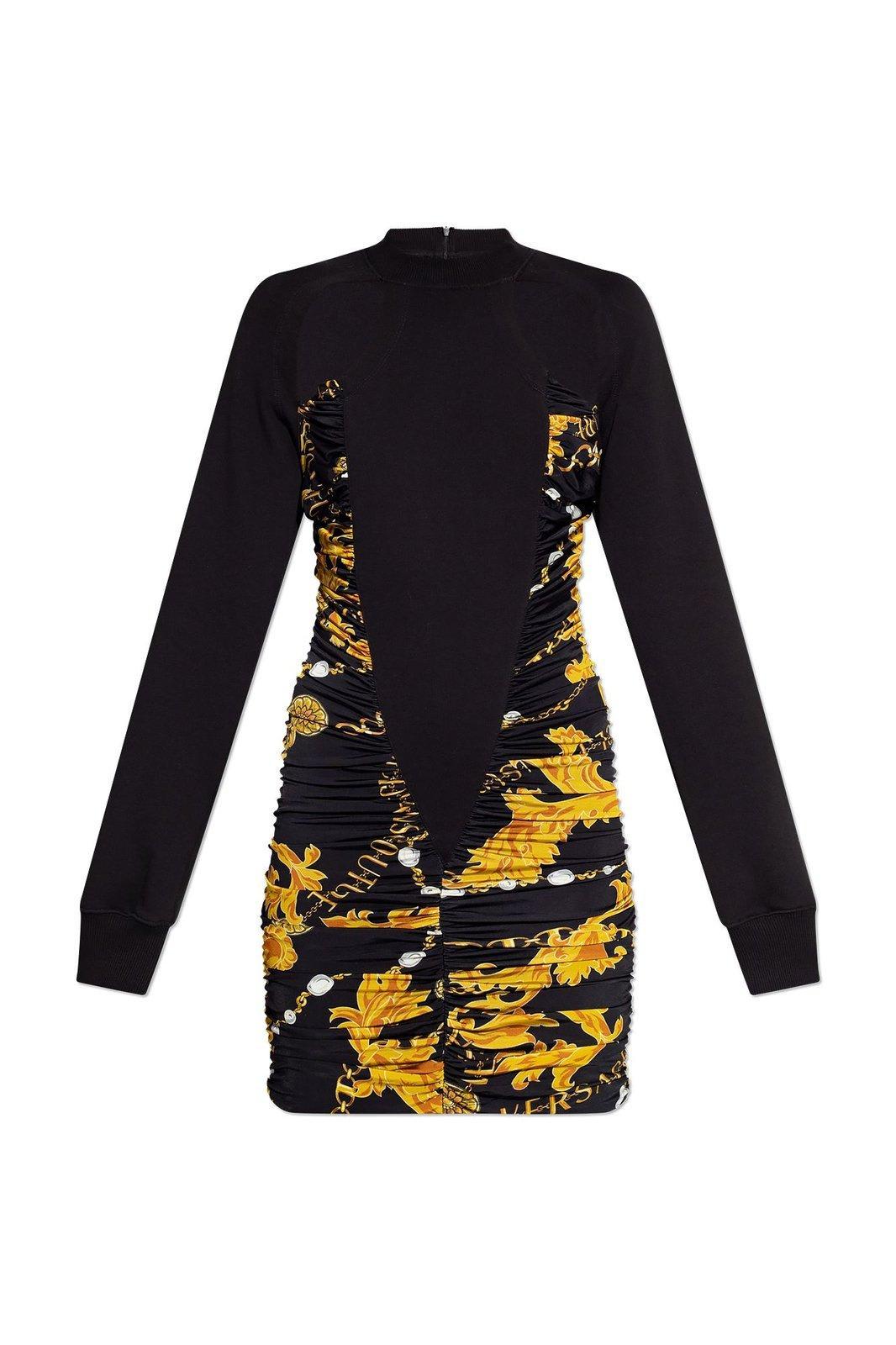versace jeans couture cut-out ruched minidress