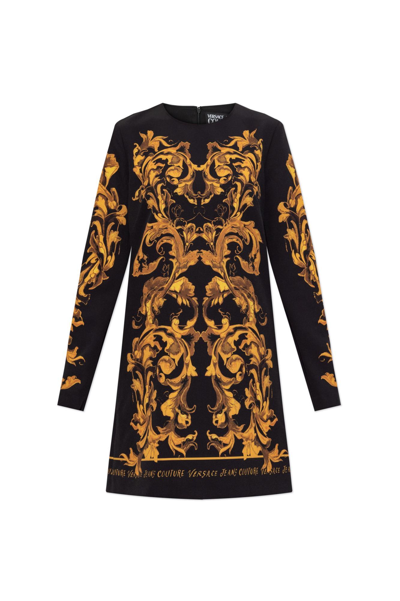 versace jeans couture dress with barocco print