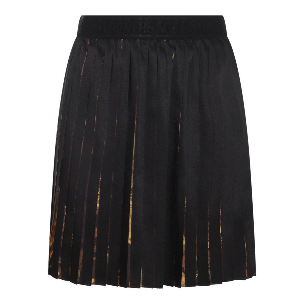versace jeans couture elasticated waistband pleated skirt