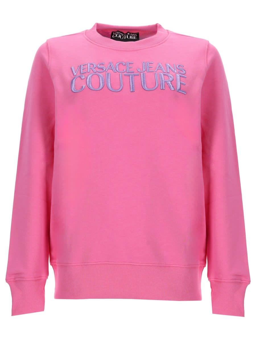 versace jeans couture felpa in jersey di cotone