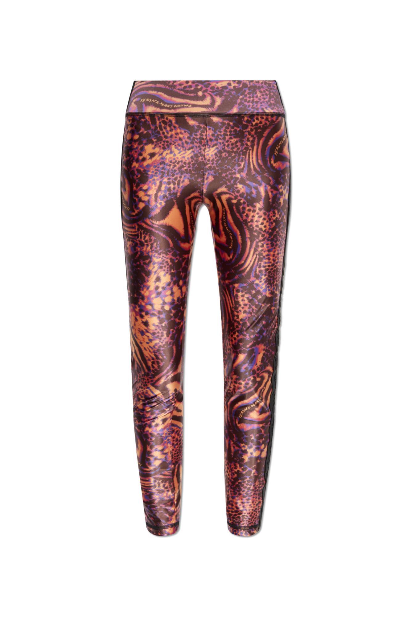versace jeans couture leggings with animal print