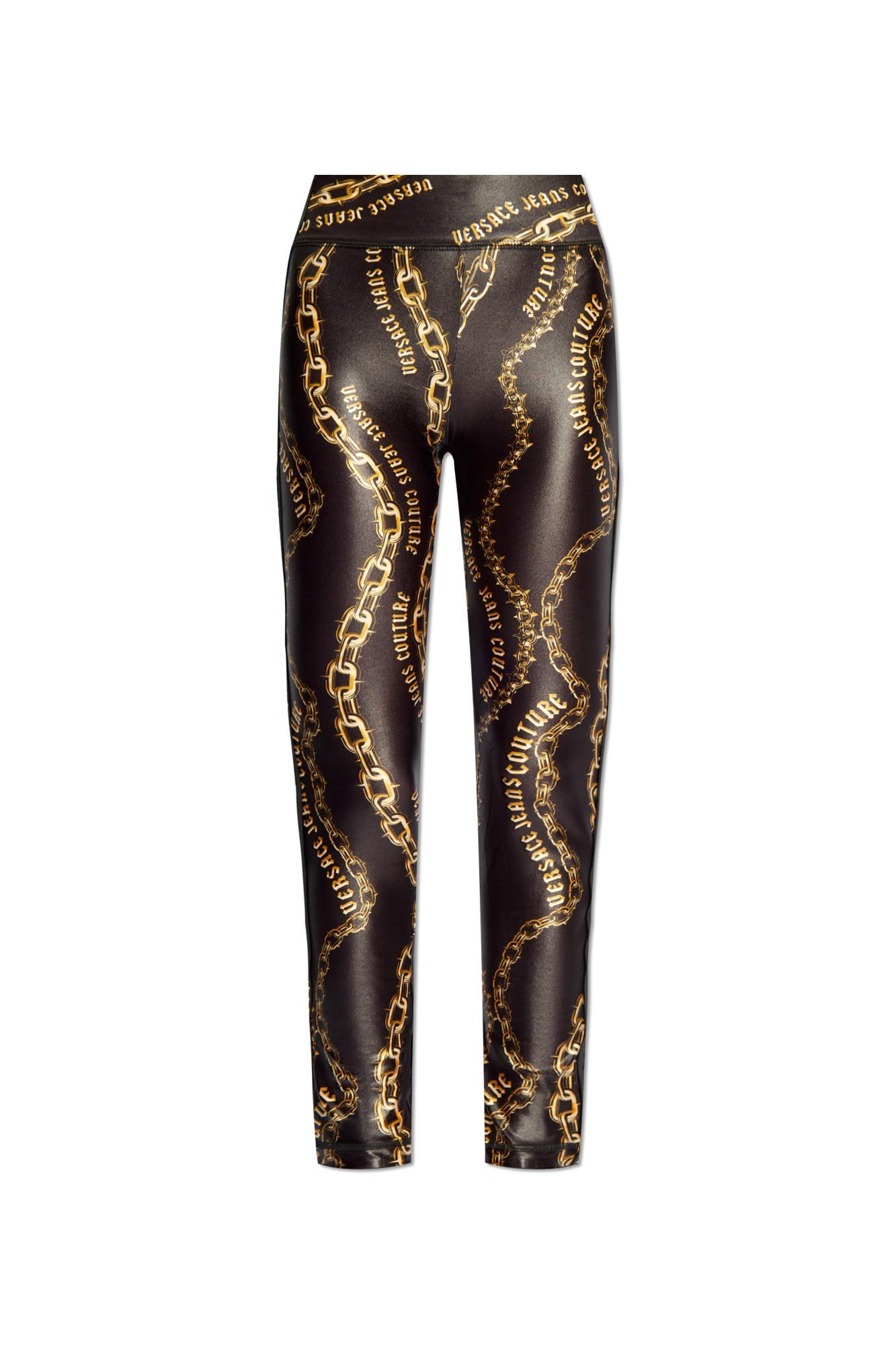 versace jeans couture leggings with pattern