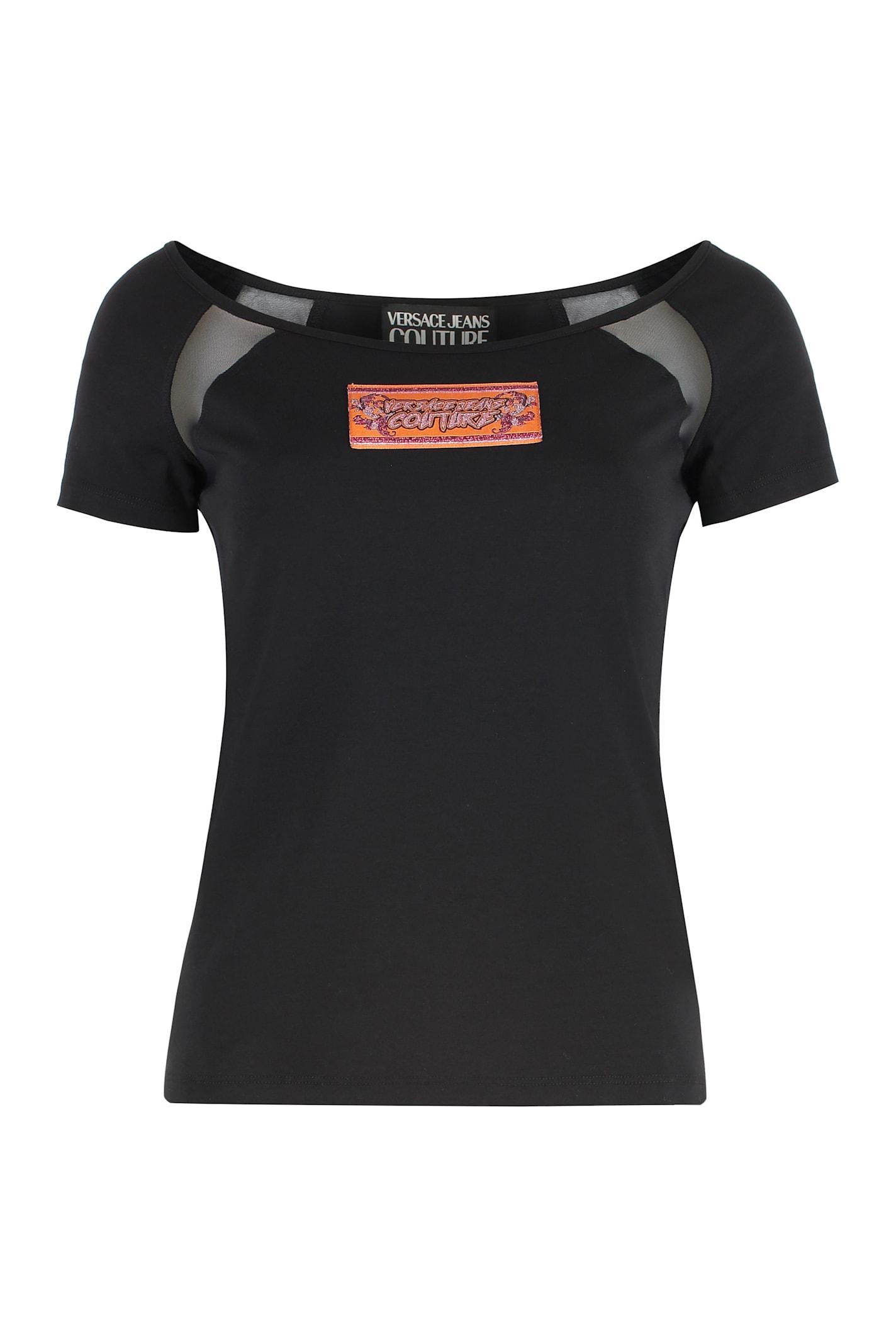 versace jeans couture logo cotton t-shirt