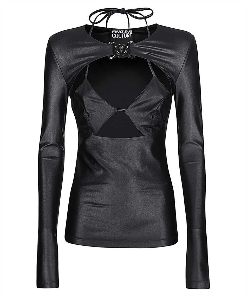versace jeans couture logo print long sleeve top