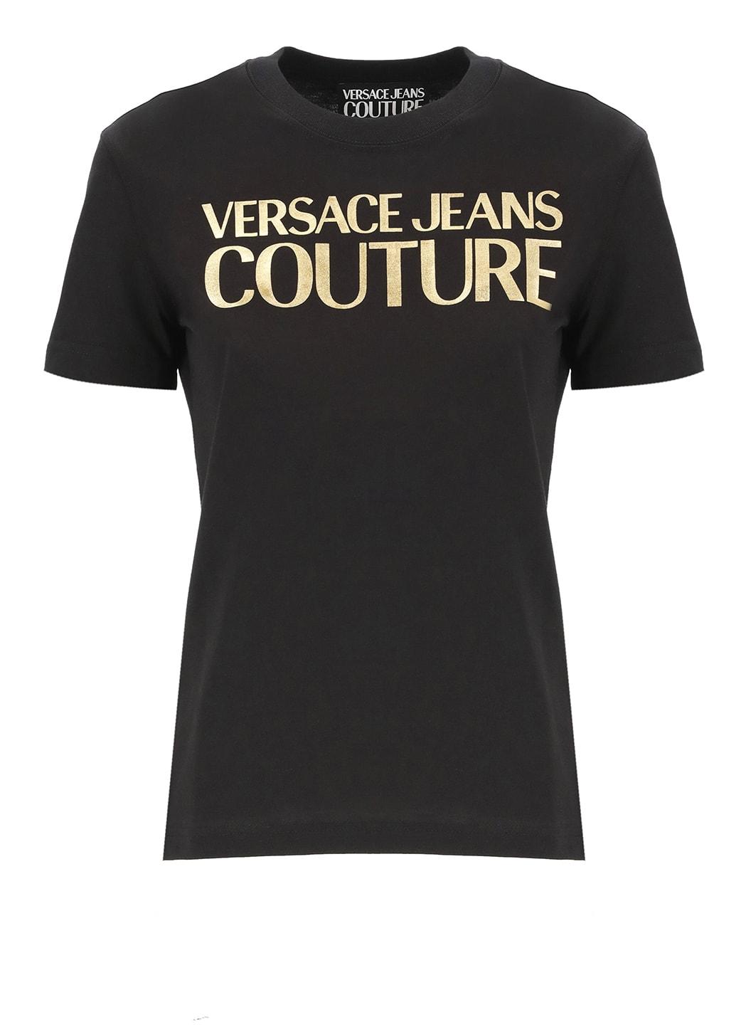 versace jeans couture logo printed crewneck t-shirt