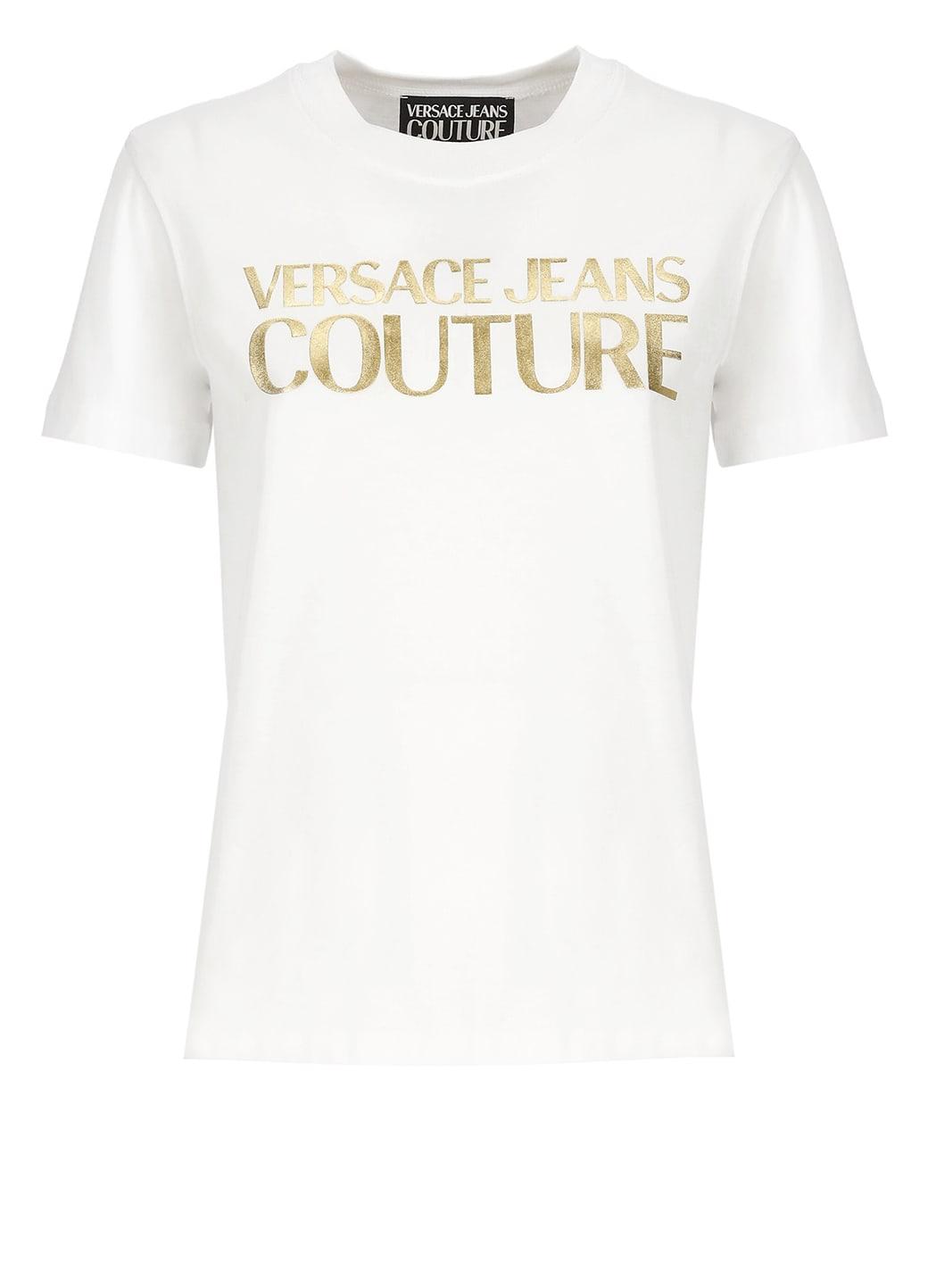 versace jeans couture logo printed crewneck t-shirt