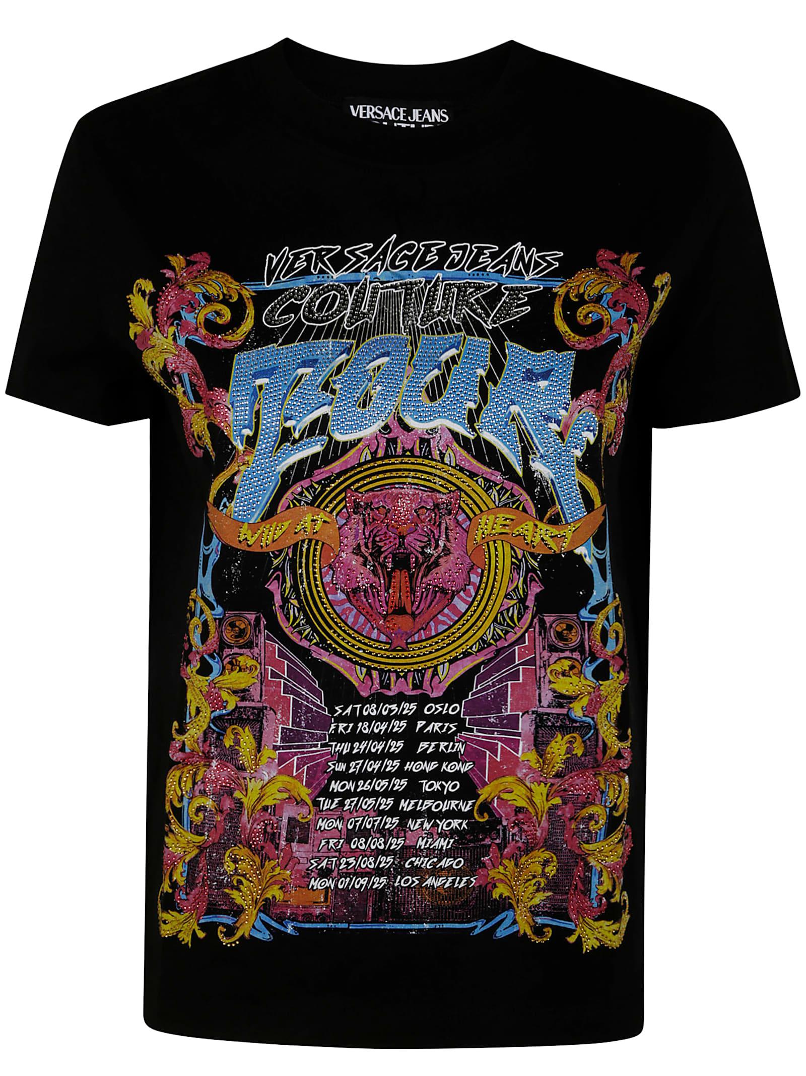 versace jeans couture logo tour t-shirt cotton jersey