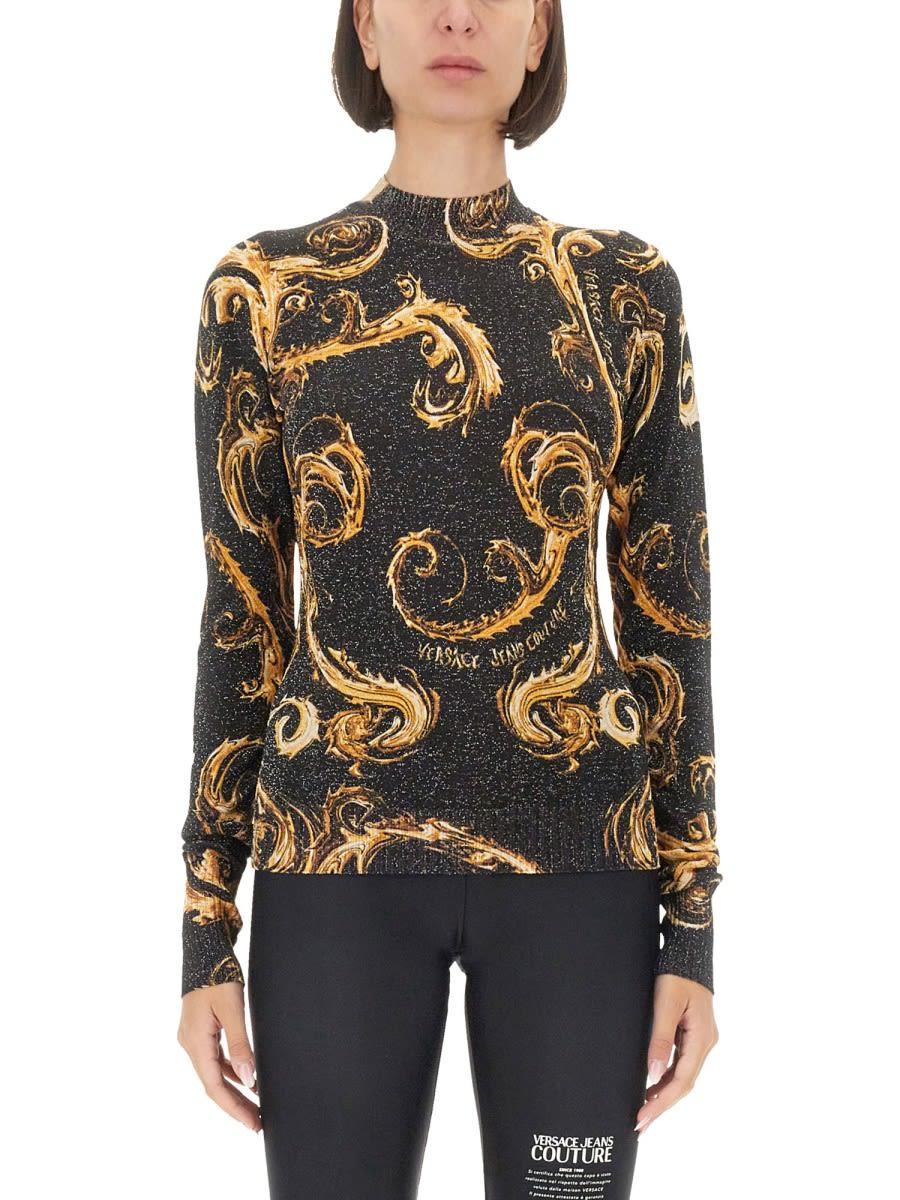 versace jeans couture lurex knit t-shirt