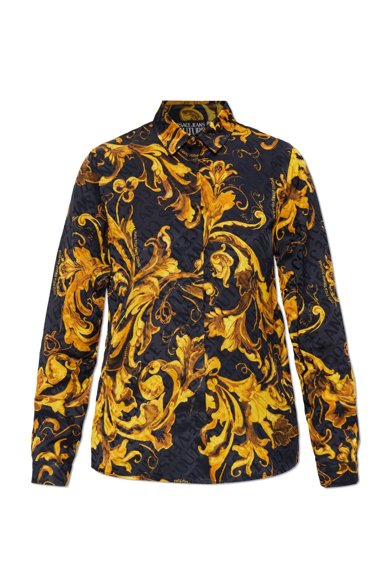 versace jeans couture shirt with barocco pattern