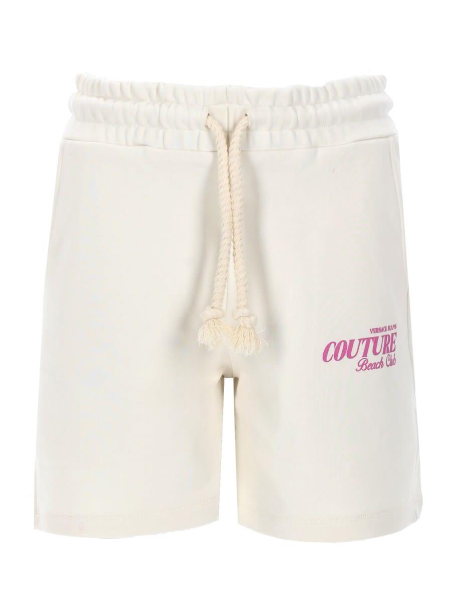 versace jeans couture shorts con logo